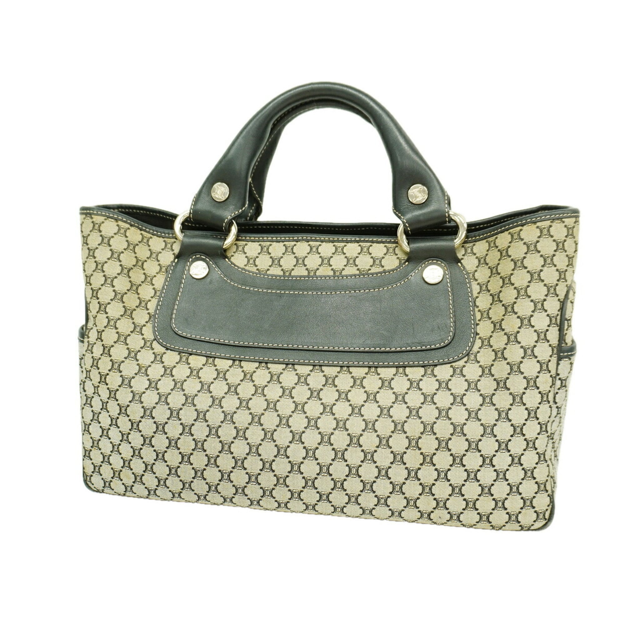 Celine Black Gray Canvas Handbag (Pre-Owned)