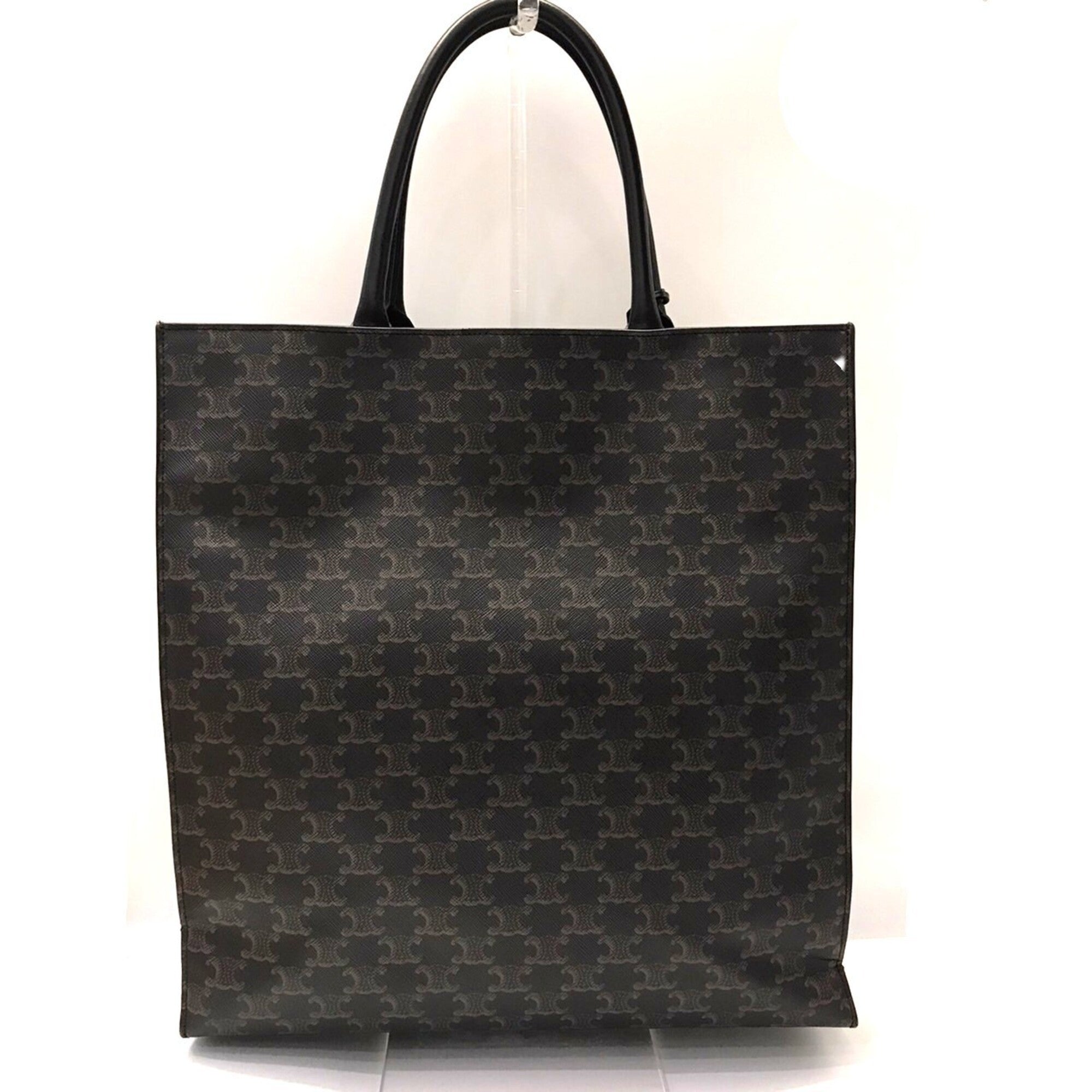 Celine Black Brown Coated Canvas Leather Tote Bag (Pre-Owned)