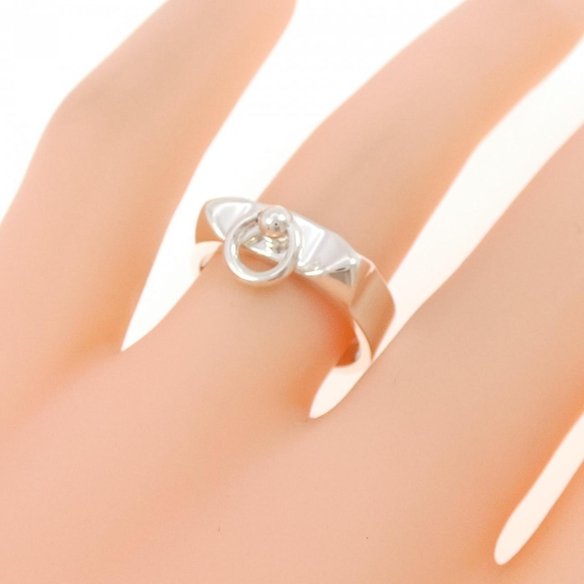 Hermes Silver 925 Band Ring (Pre-Owned)