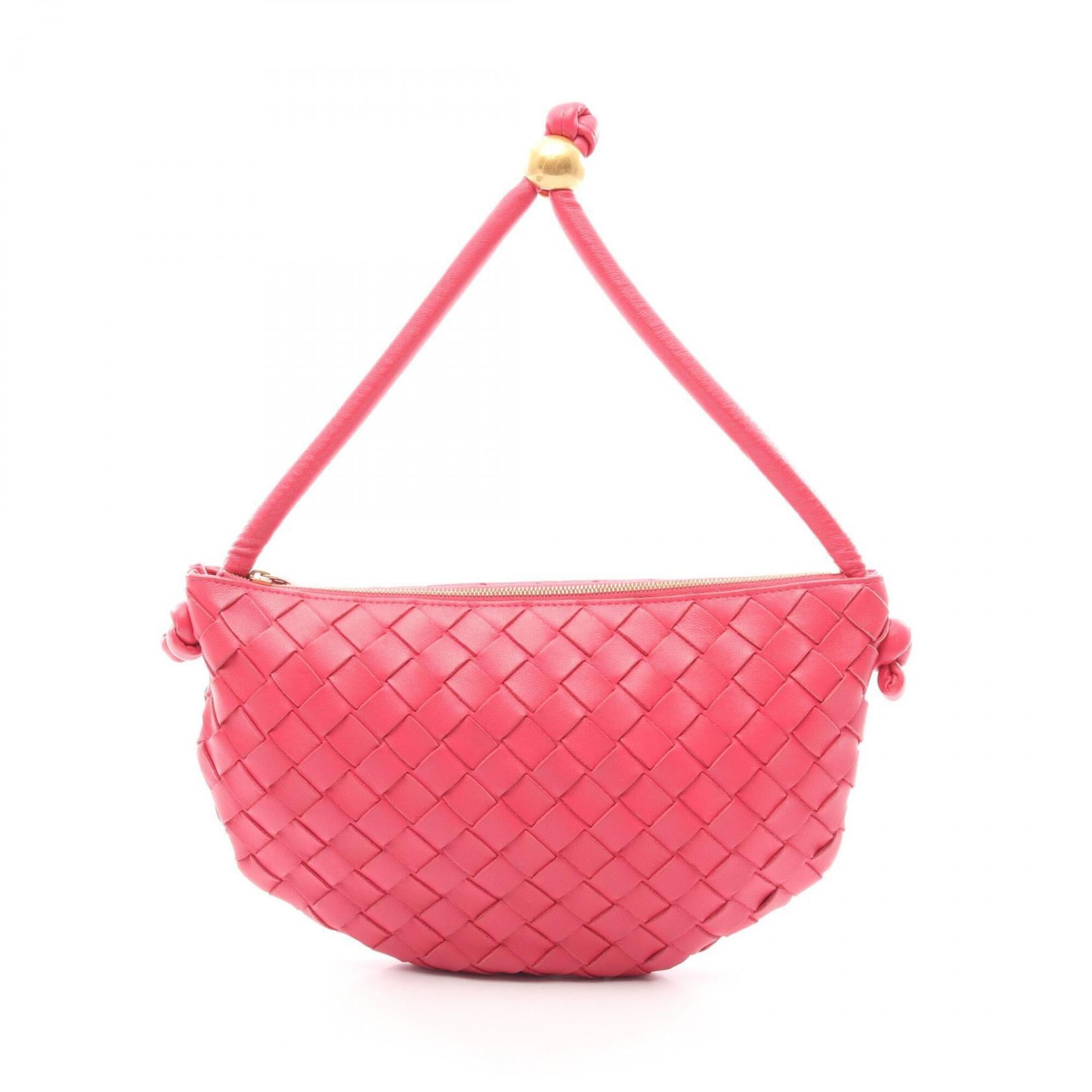 Bottega Veneta Intrecciato Pink Leather Handbag Pouch (Pre-Owned)