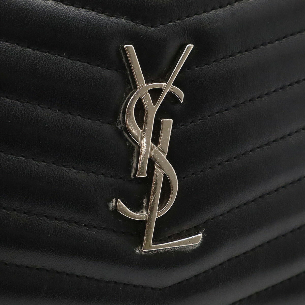 Yves Saint Laurent Black White Leather Shoulder Bag (Pre-Owned)