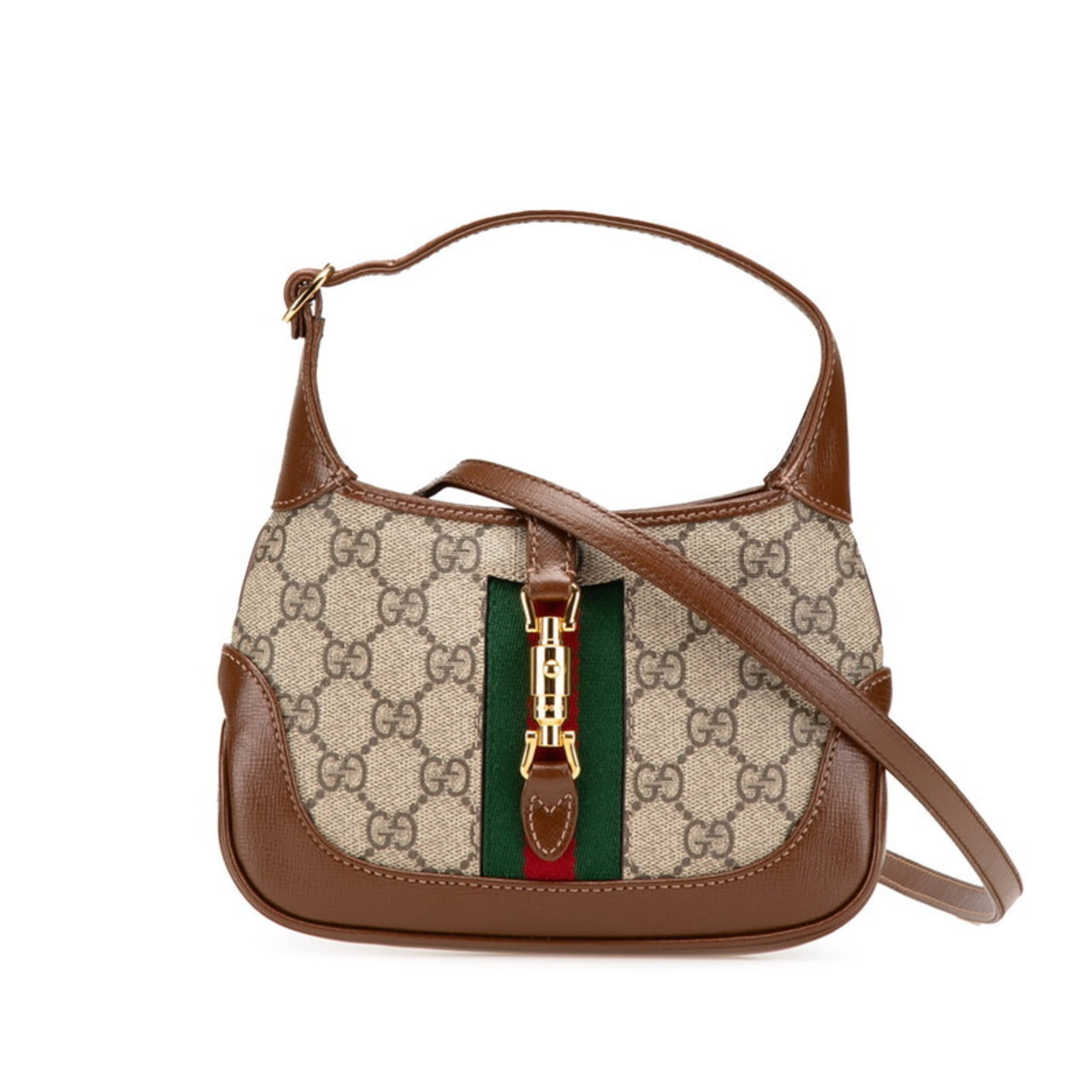 Gucci Beige Brown Pvc Leather Handbag Shoulder Bag (Pre-Owned)