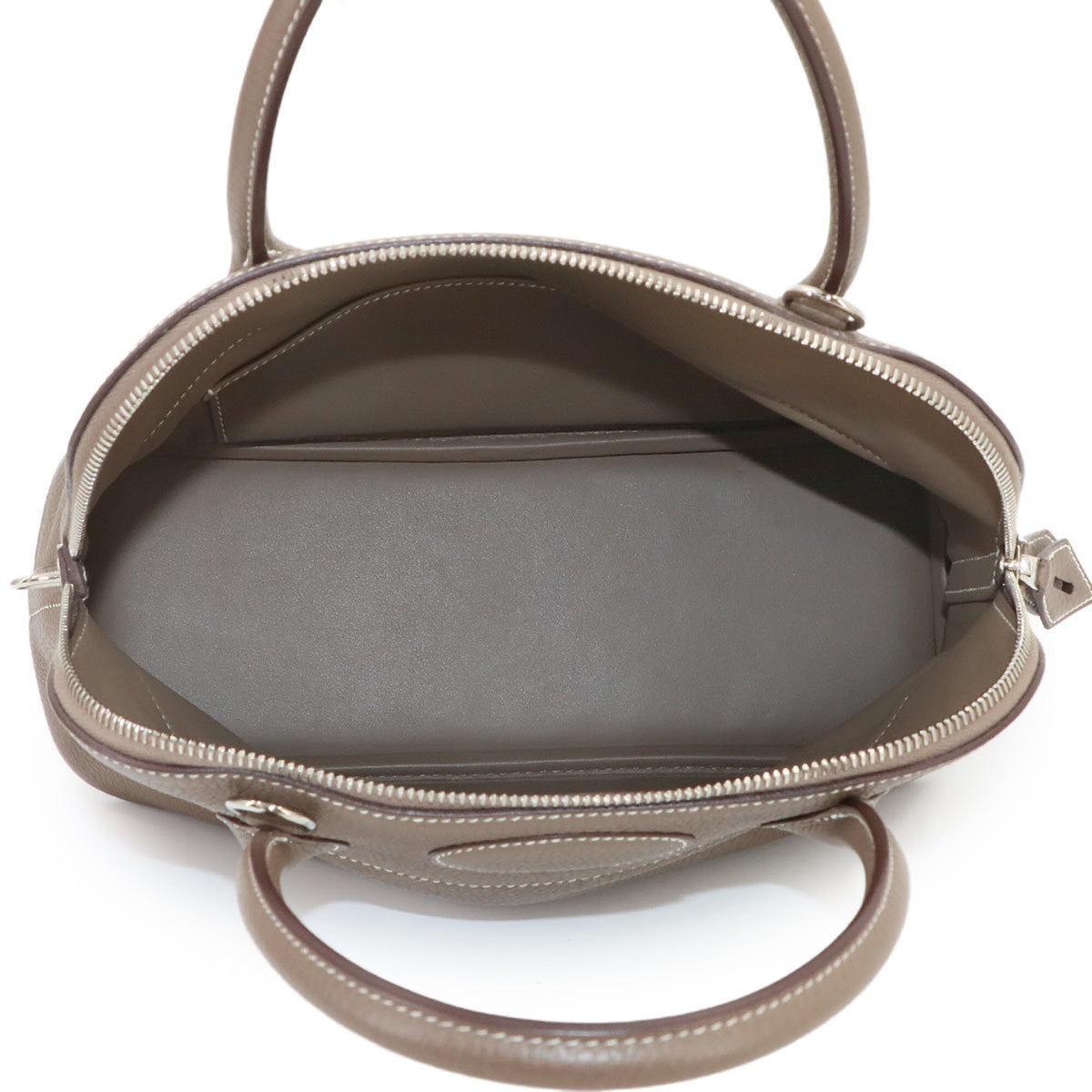 Hermes Etoupe Gray Taurillon Clemence Leather Handbag (Pre-Owned)