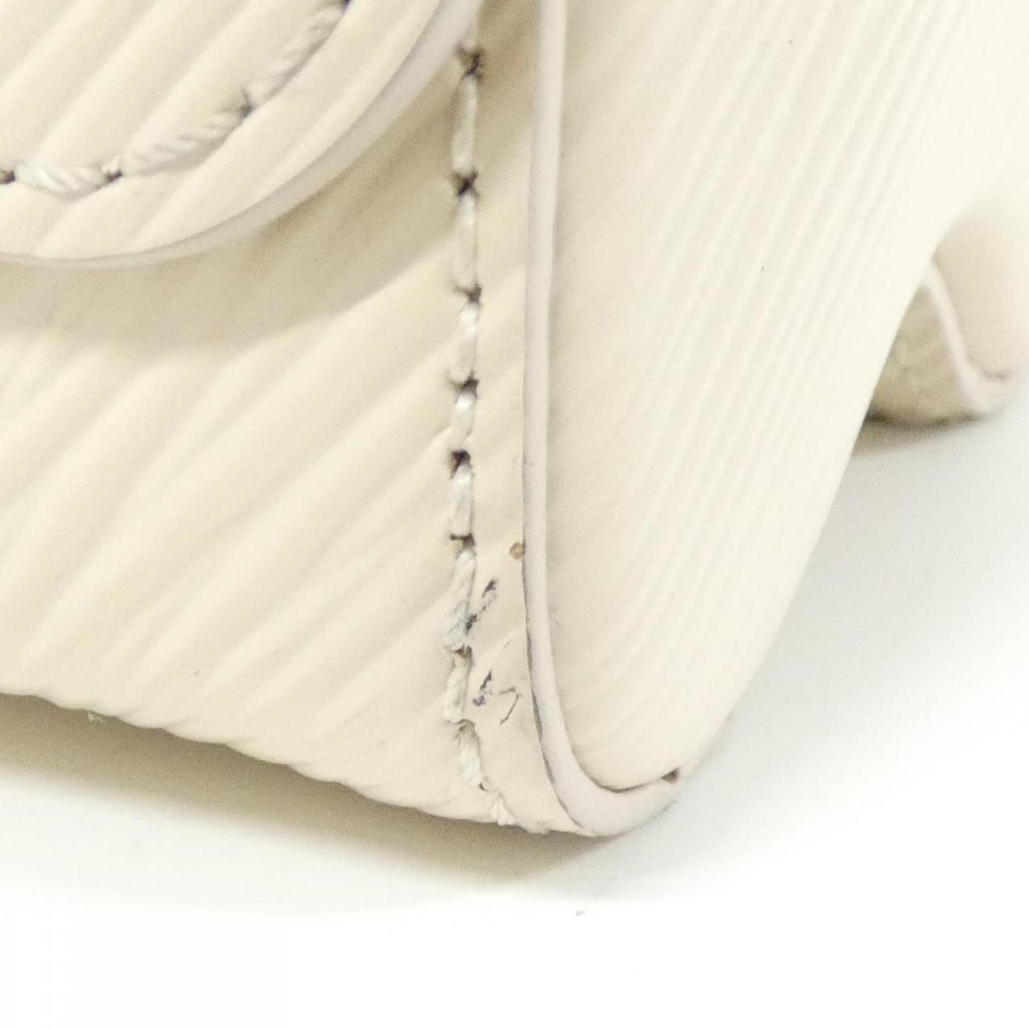 Louis Vuitton Beige White Leather Shoulder Bag (Pre-Owned)