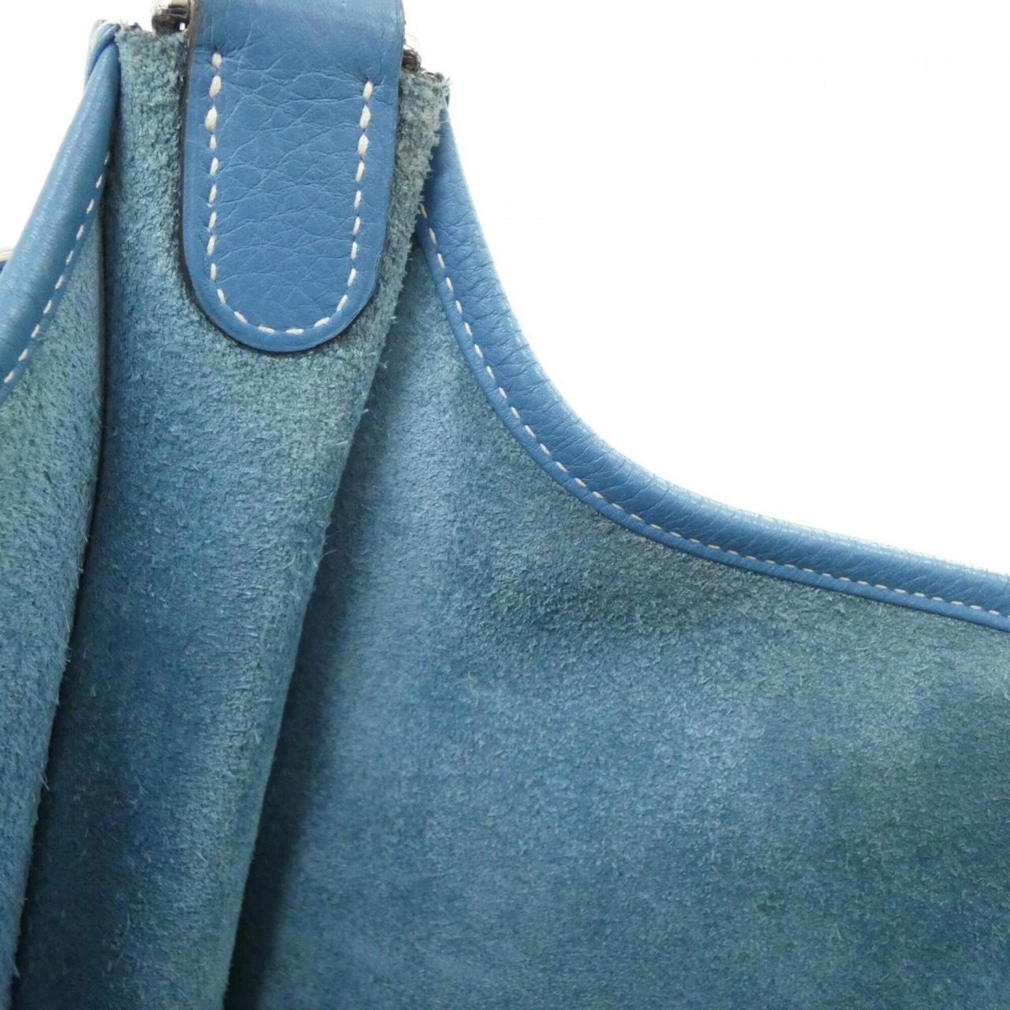 Hermes Blue Jean Taurillon Clemence Leather Shoulder Bag (Pre-Owned)