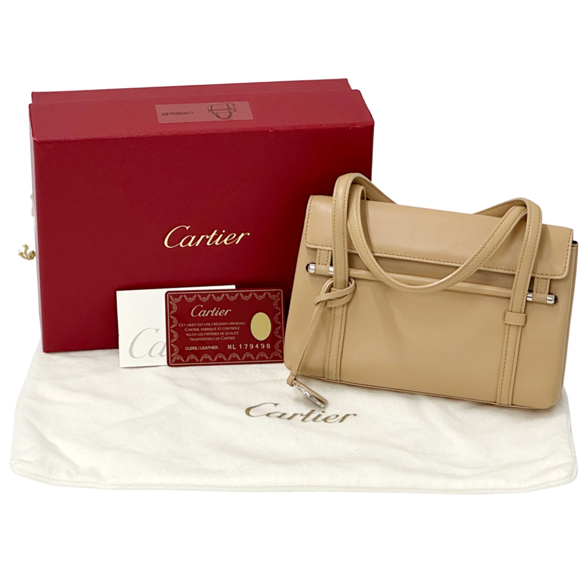 Cartier Beige Leather Handbag (Pre-Owned)