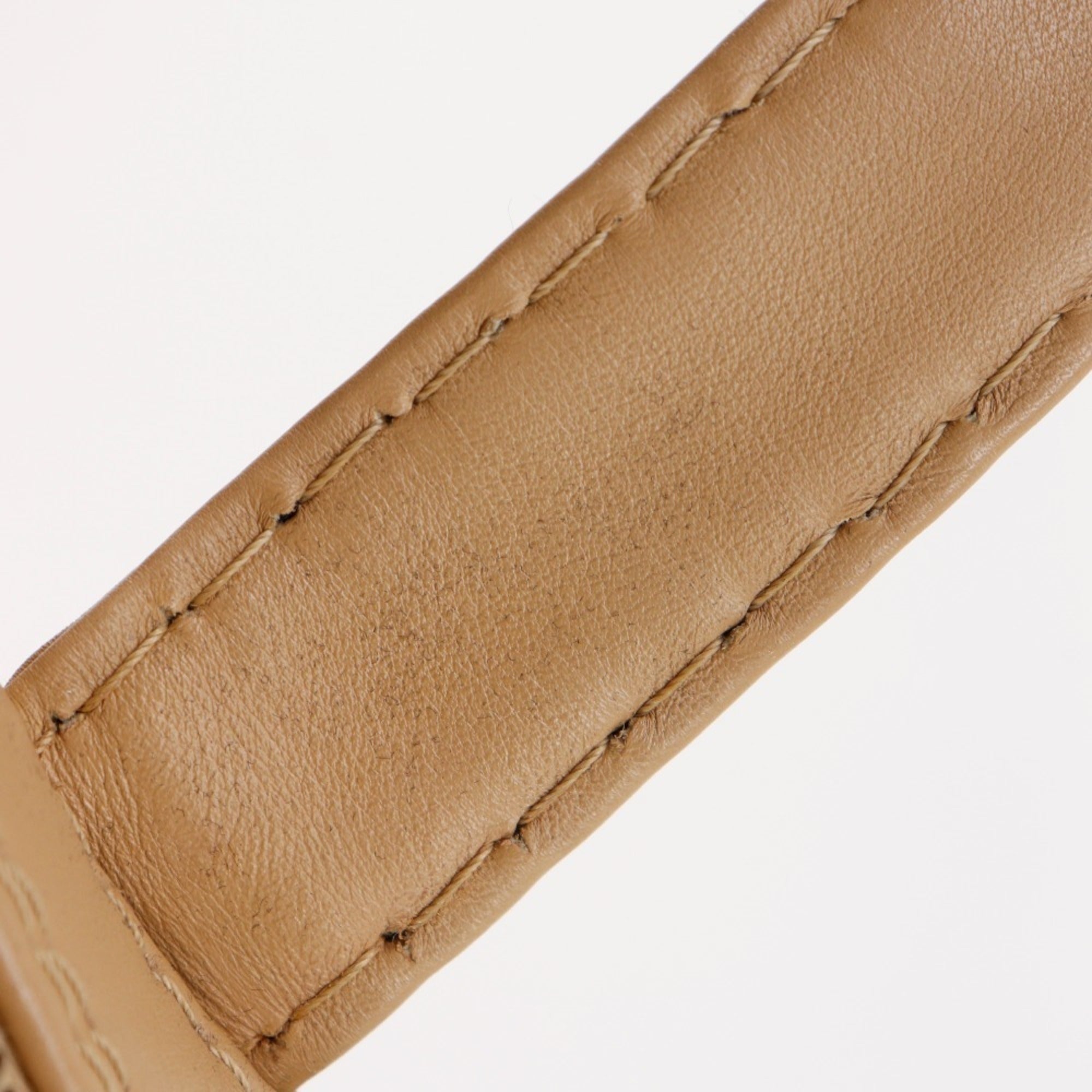 Chanel Wild Stitch Beige Leather Tote Bag (Pre-Owned)