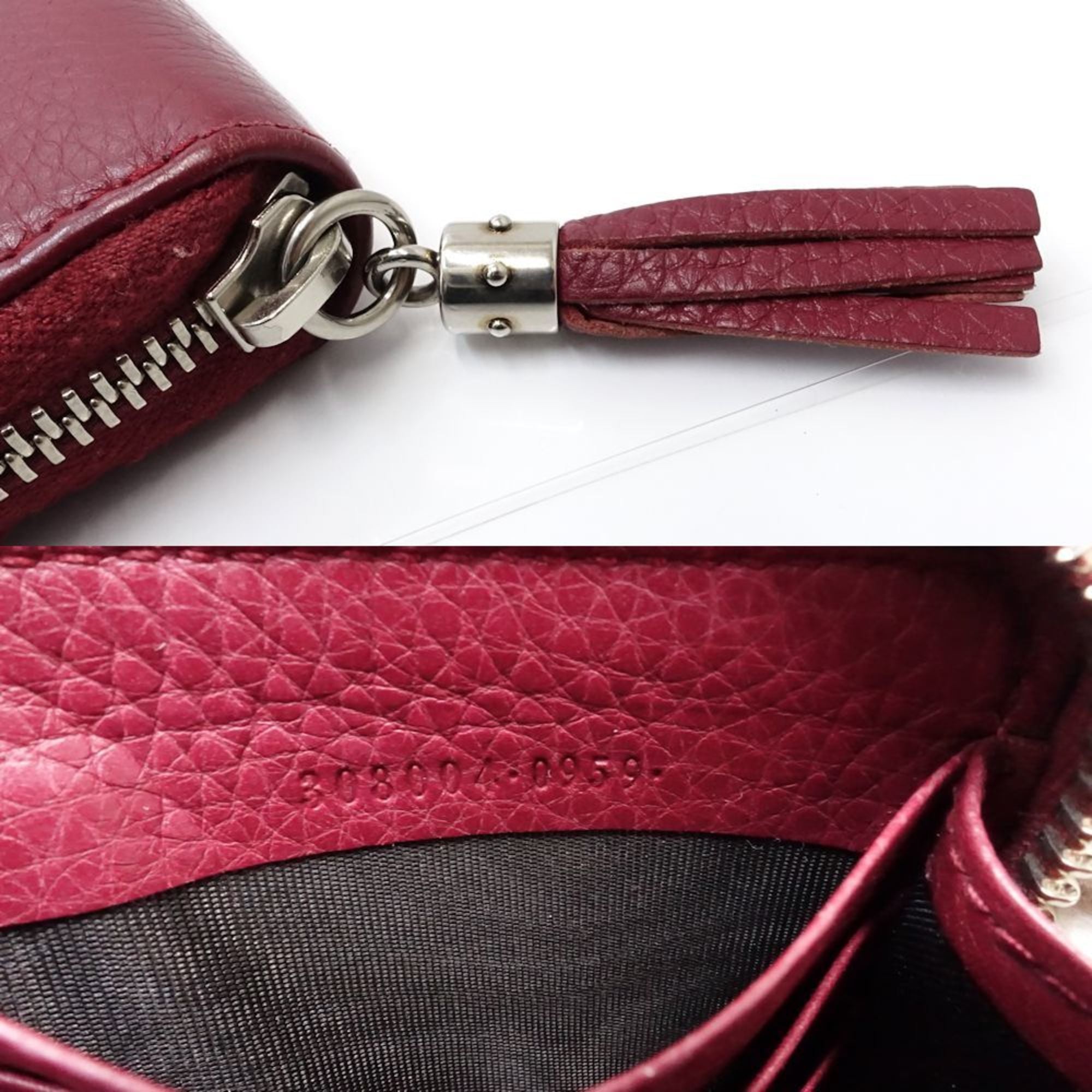 Gucci Soho Bordeaux Leather Long Wallet (Bi-Fold) (Pre-Owned)