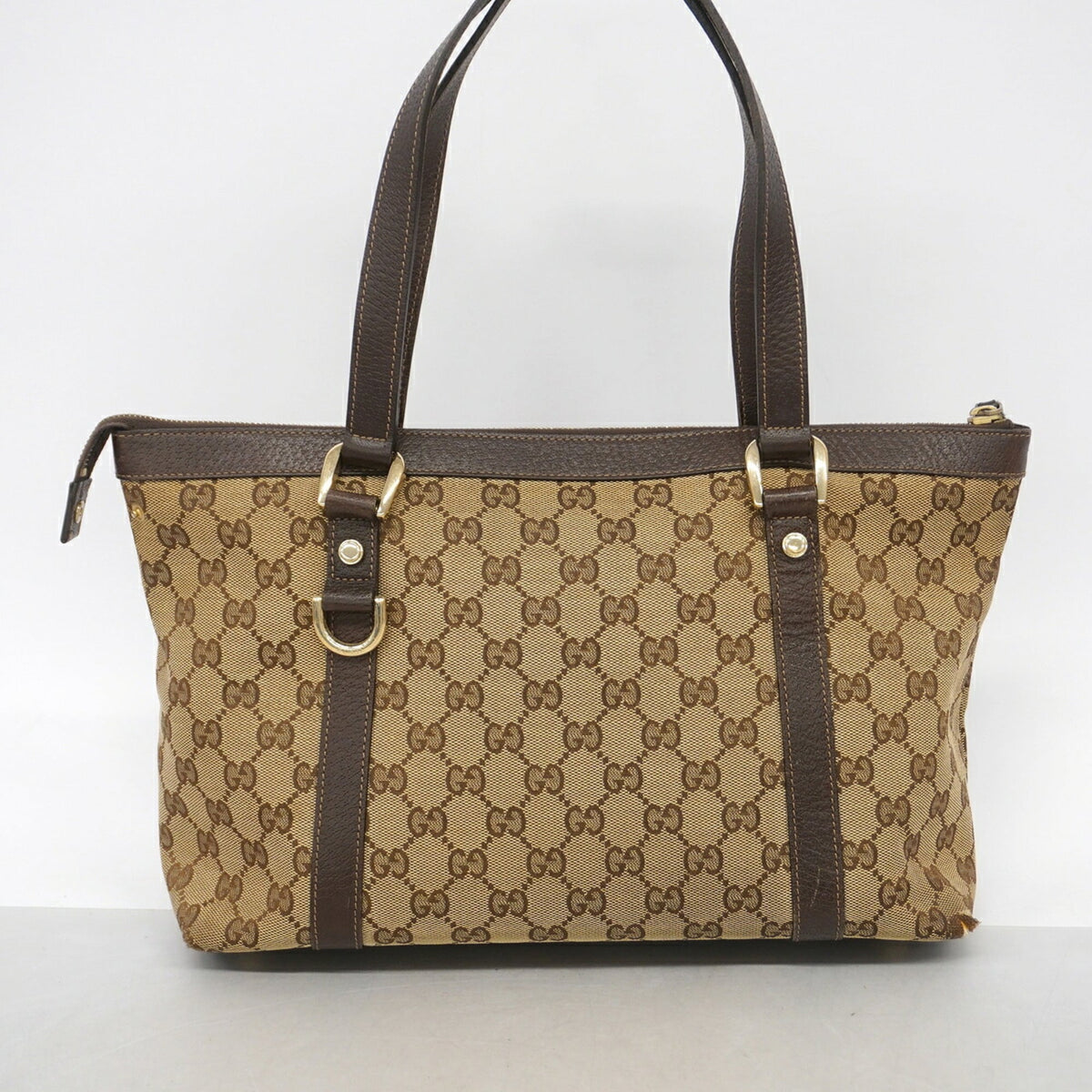 Gucci Brown Canvas Handbag (Pre-Owned)