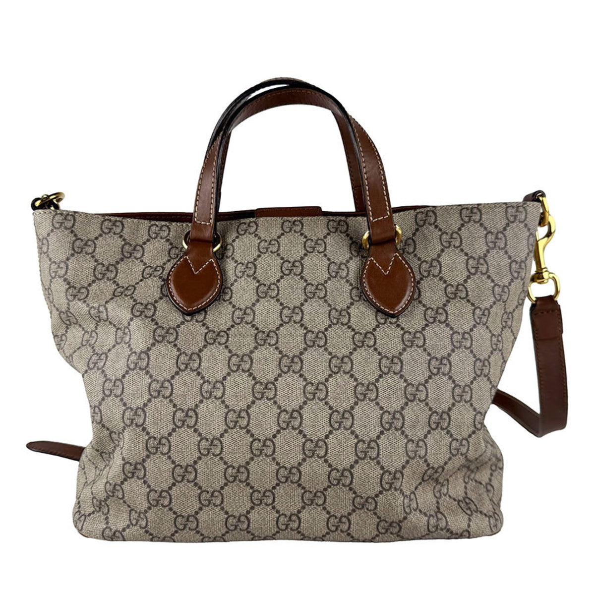 Gucci Brown Gg Supreme Handbag Shoulder Bag (Pre-Owned)