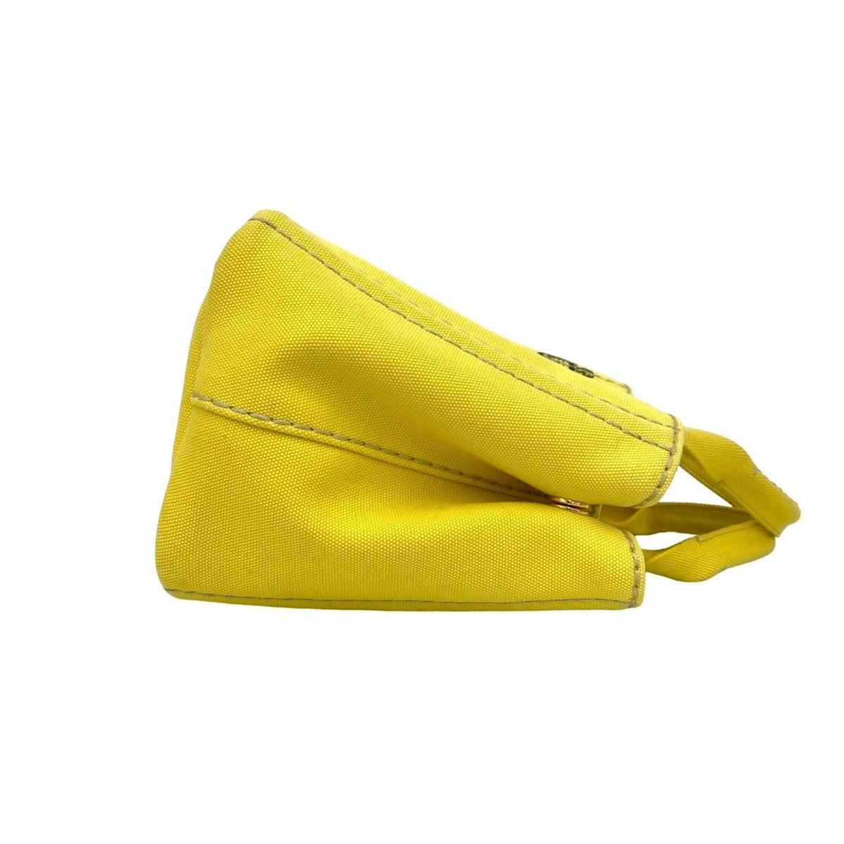 Prada Yellow Canvas Handbag Shoulder Bag Tote Bag (Pre-Owned)