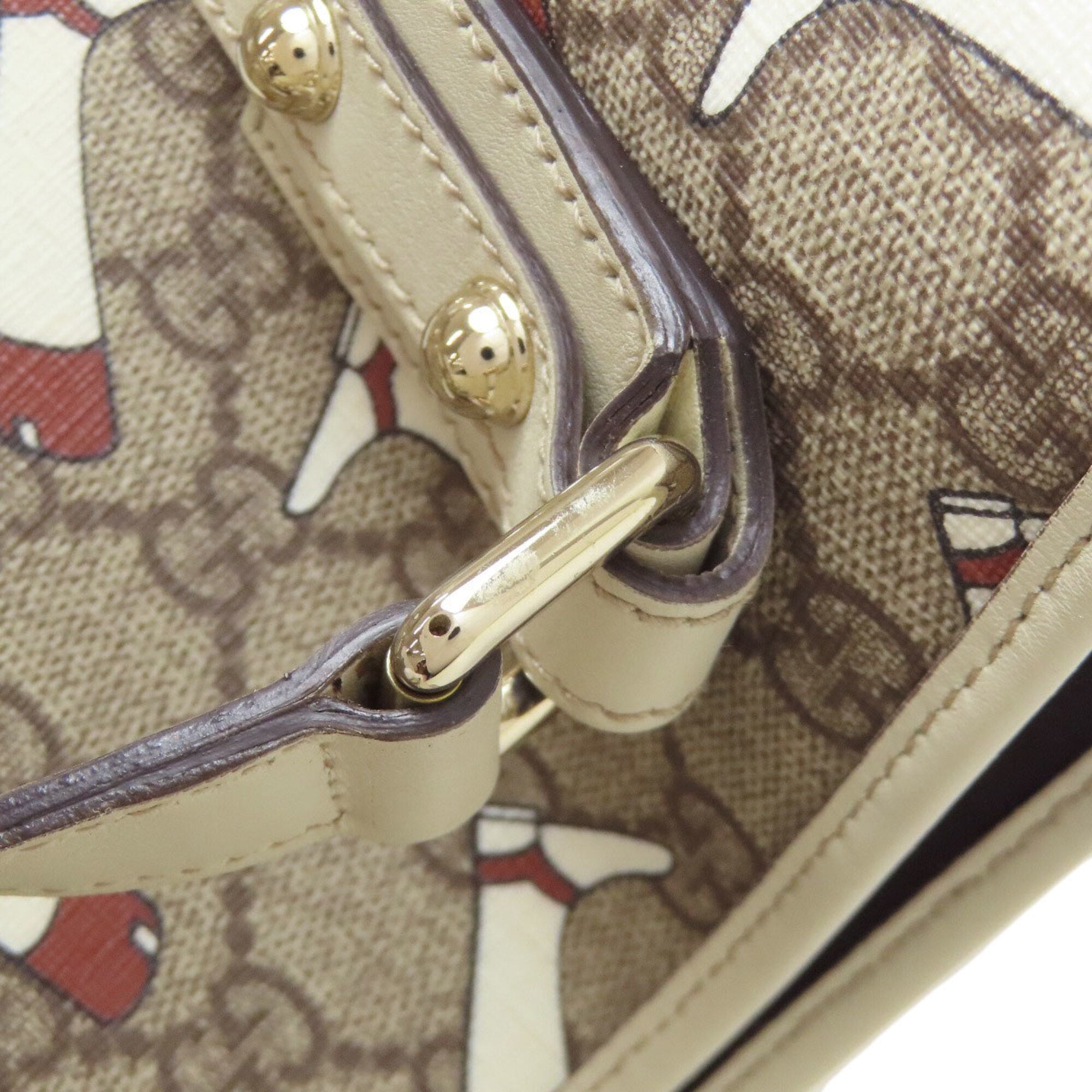 Gucci Brown White Pvc Handbag (Pre-Owned)