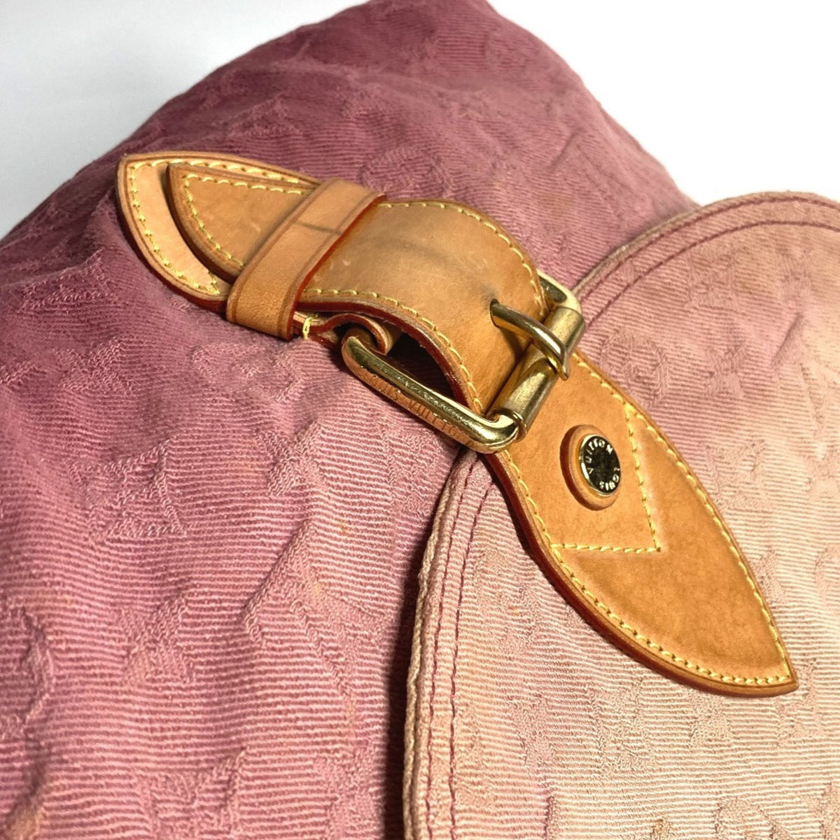 Louis Vuitton Monogram Denim Pink Rouge Fauviste Monogram Denim Shoulder Bag (Pre-Owned)