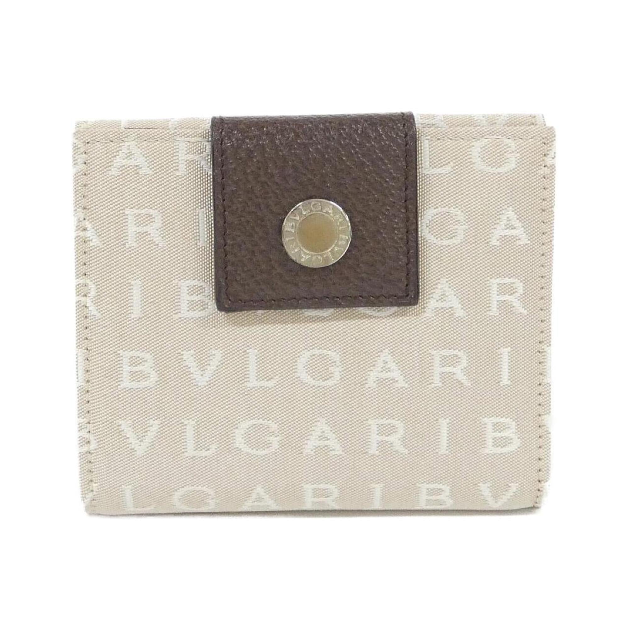 Bvlgari Beige Chocolate Canvas Wallet (Bi-Fold) (Pre-Owned)