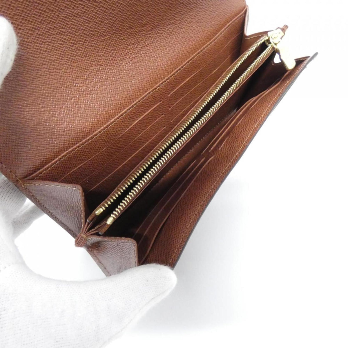 Louis Vuitton Brown Coated Canvas Long Wallet (Bi-Fold) (Pre-Owned)