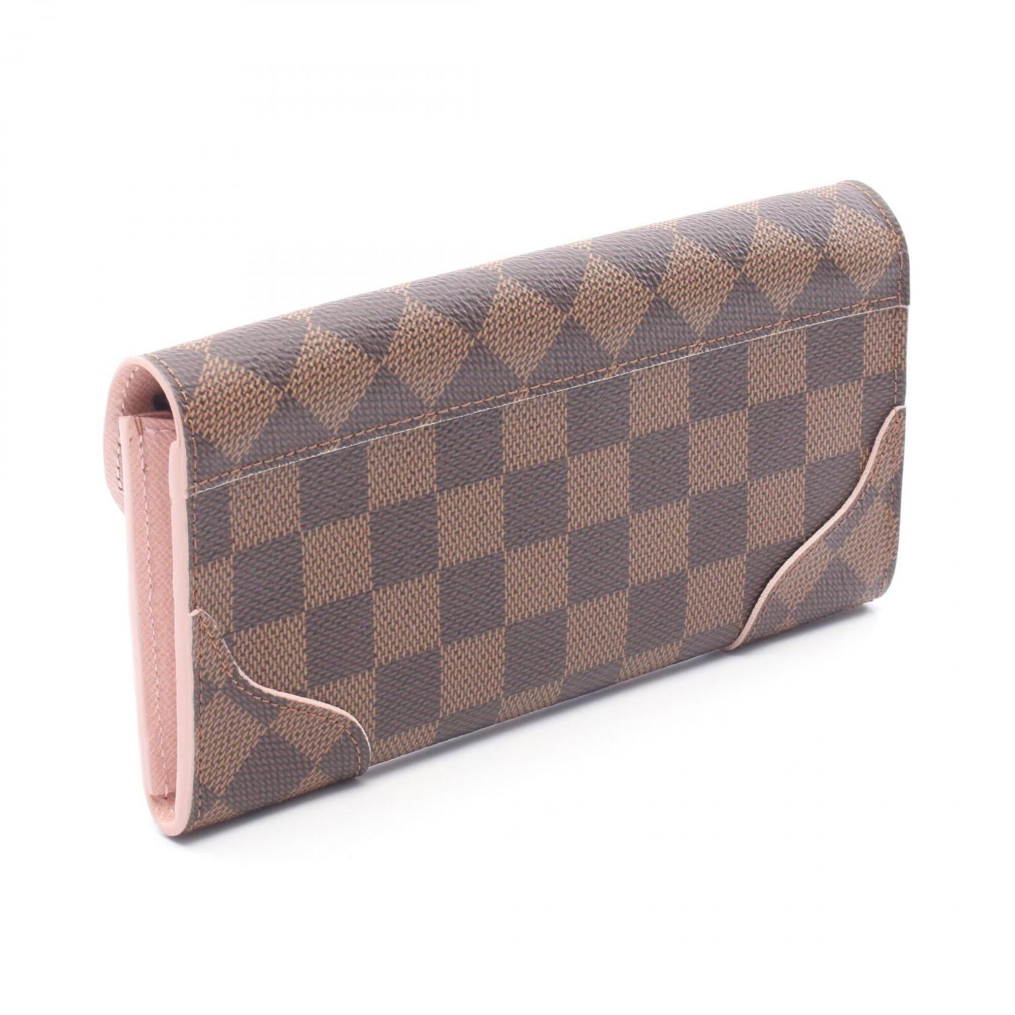 Louis Vuitton Brown Damier Canvas Rose Ballerine Coated Canvas Long Wallet (Bi-Fold) (Pre-Owned)