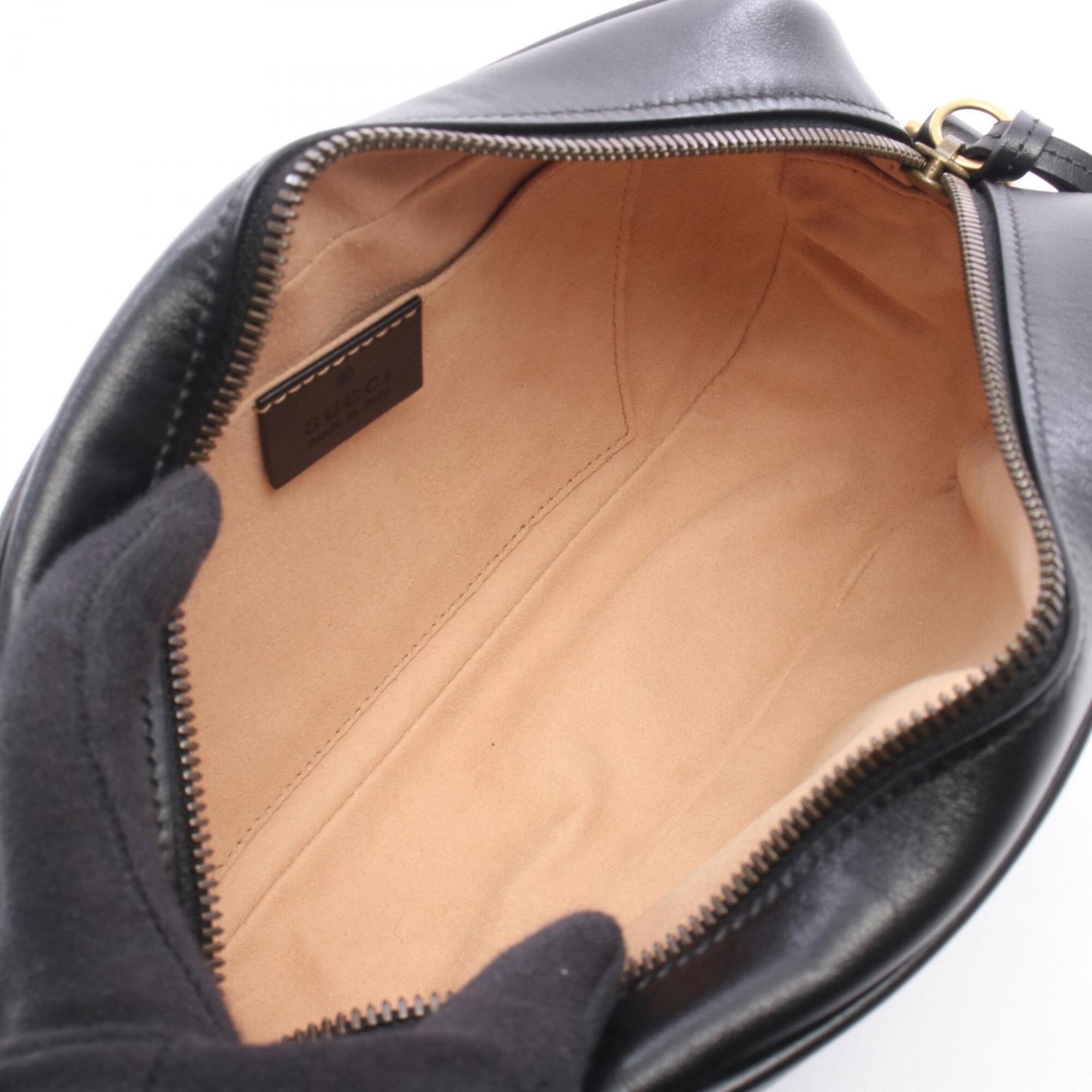 Gucci Black Leather Handbag Shoulder Bag (Pre-Owned)