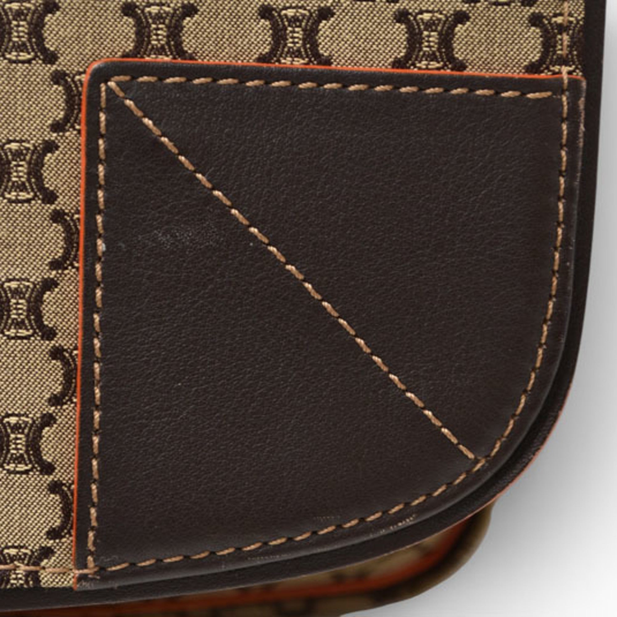 Celine Beige Brown Canvas Messenger Bag Shoulder Bag (Pre-Owned)