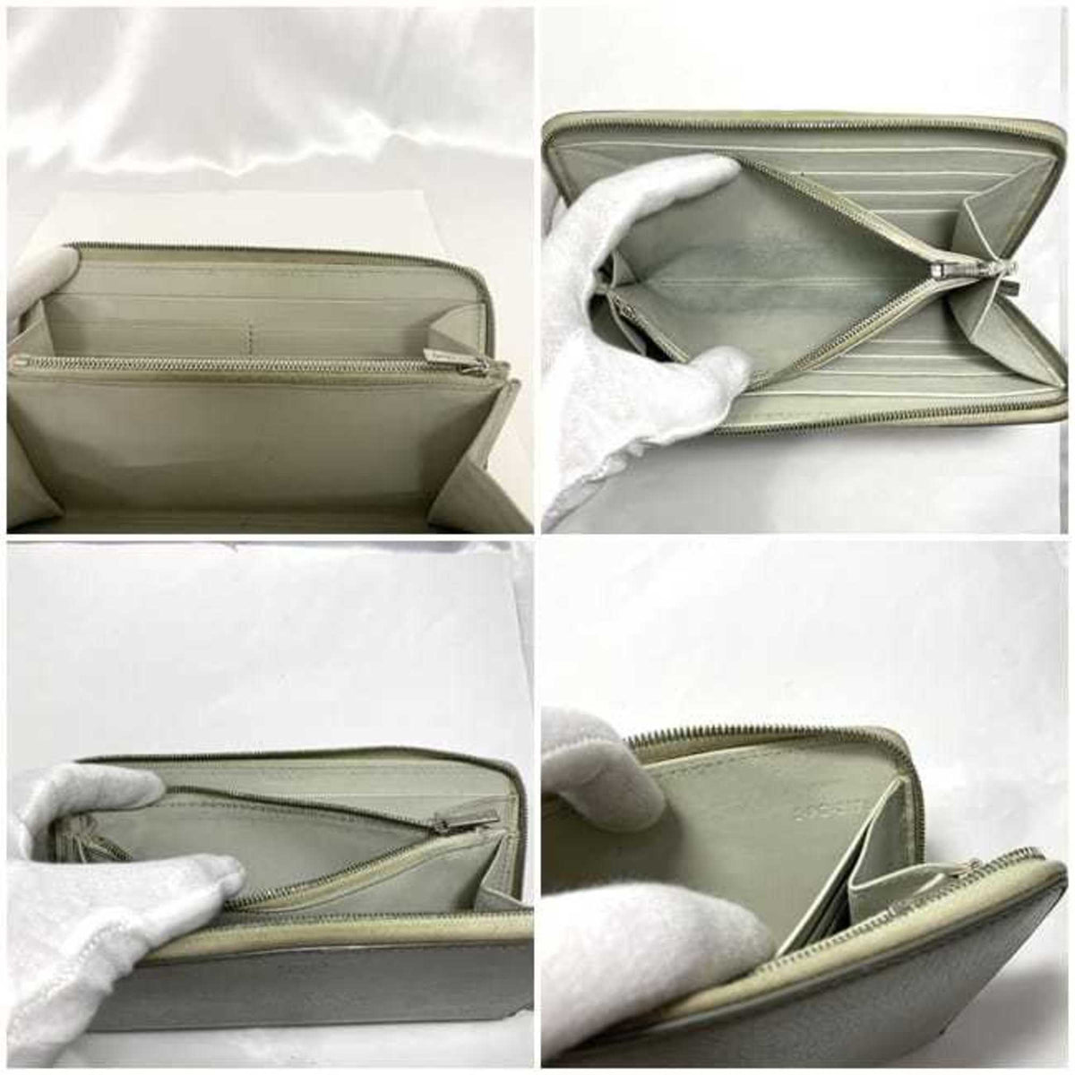 Celine Gray Leather Long Wallet (Bi-Fold) (Pre-Owned)
