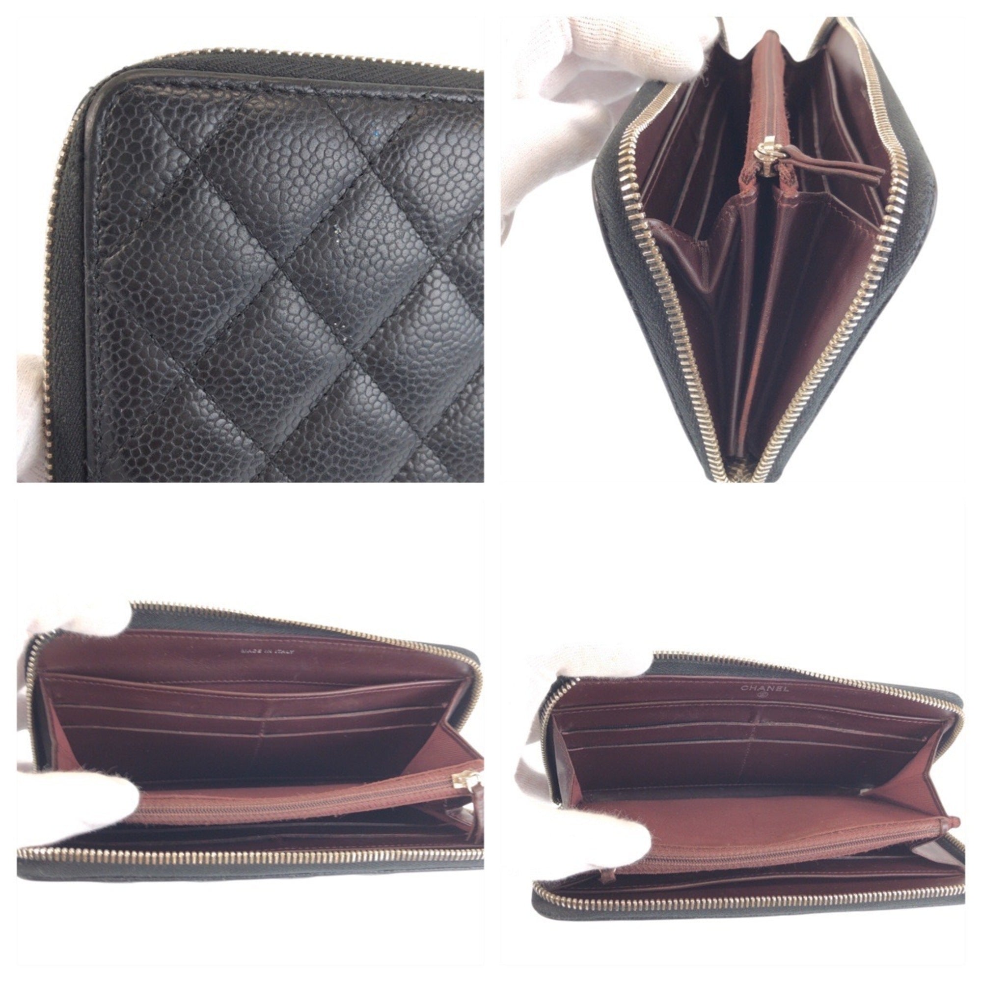 Chanel Black Leather Coin Purse/Coin Case (Pre-Owned)