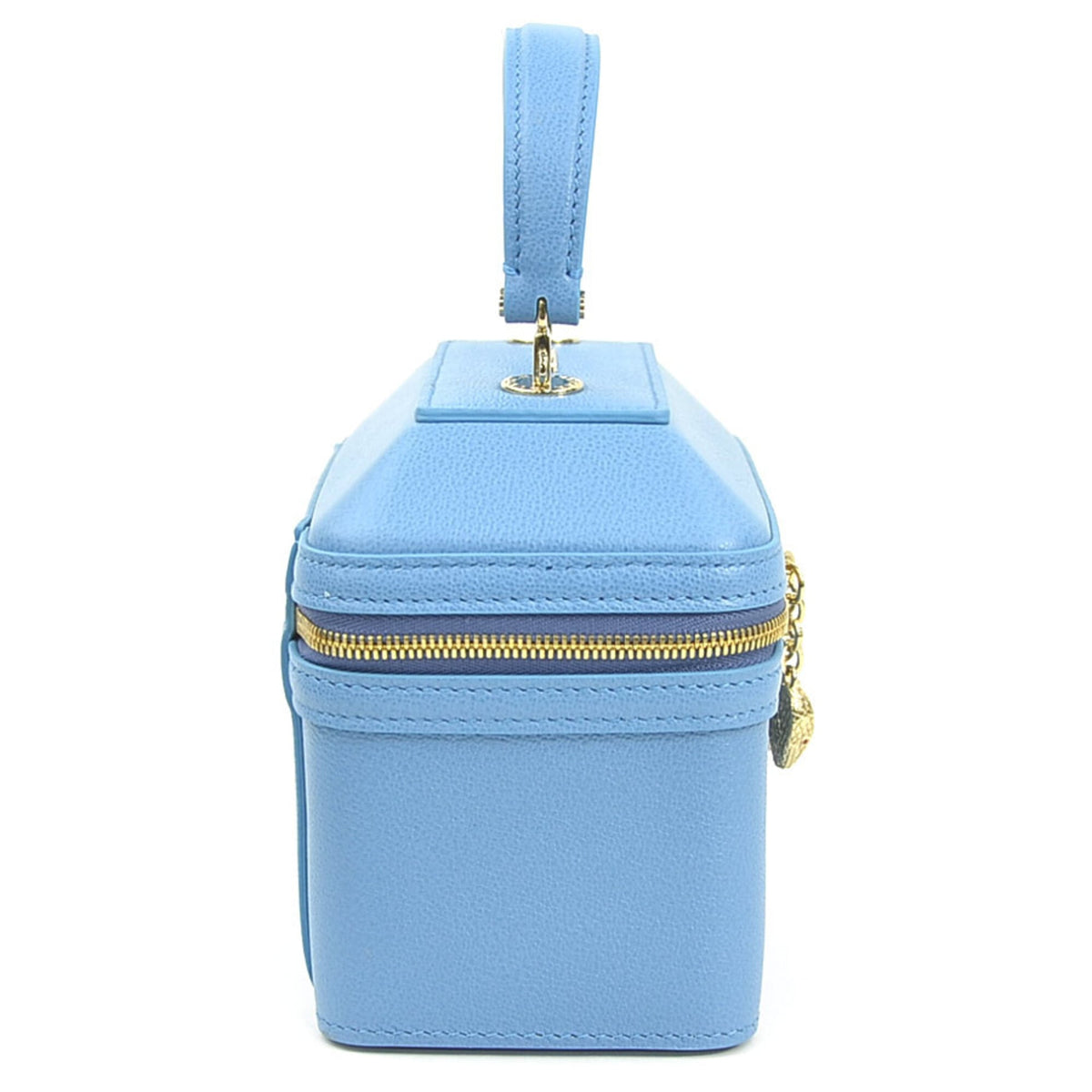 Bvlgari Blue Leather Handbag Shoulder Bag Vanity Bag (Pre-Owned)