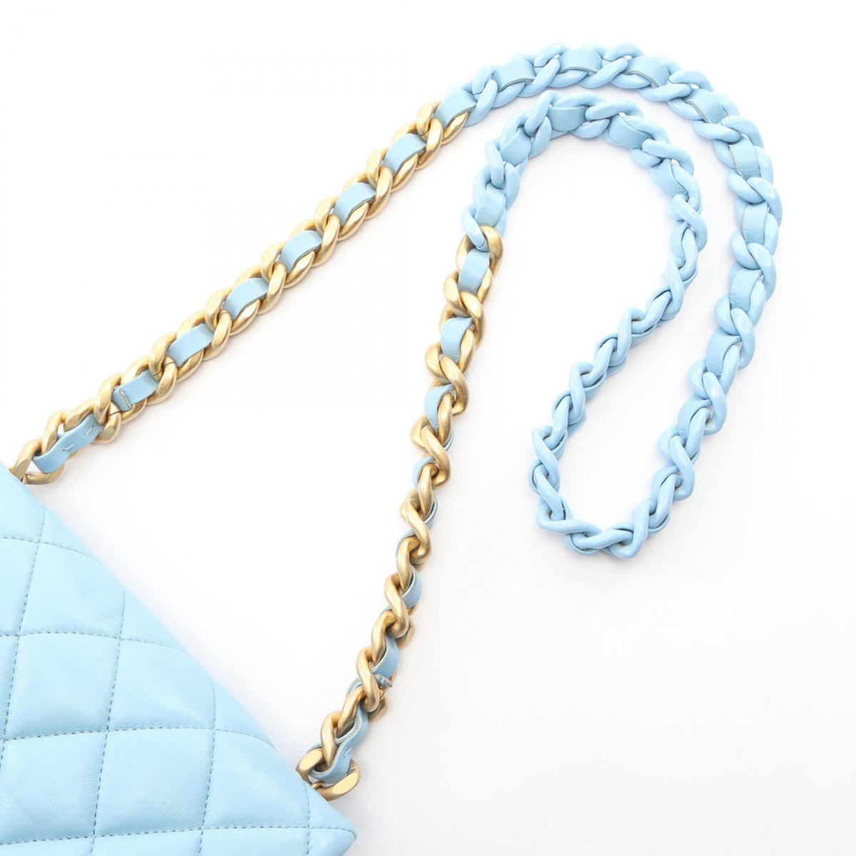 Chanel Blue Leather Handbag Shoulder Bag (Pre-Owned)