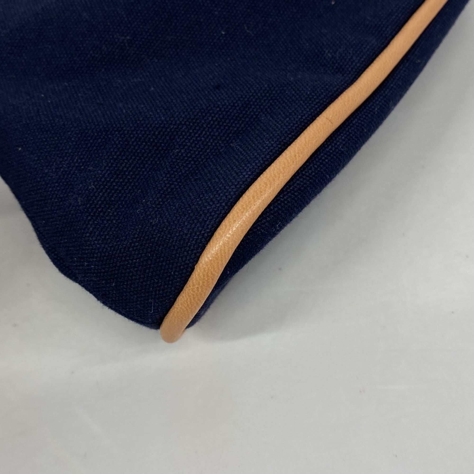 Hermes Navy Canvas Pouch (Pre-Owned)