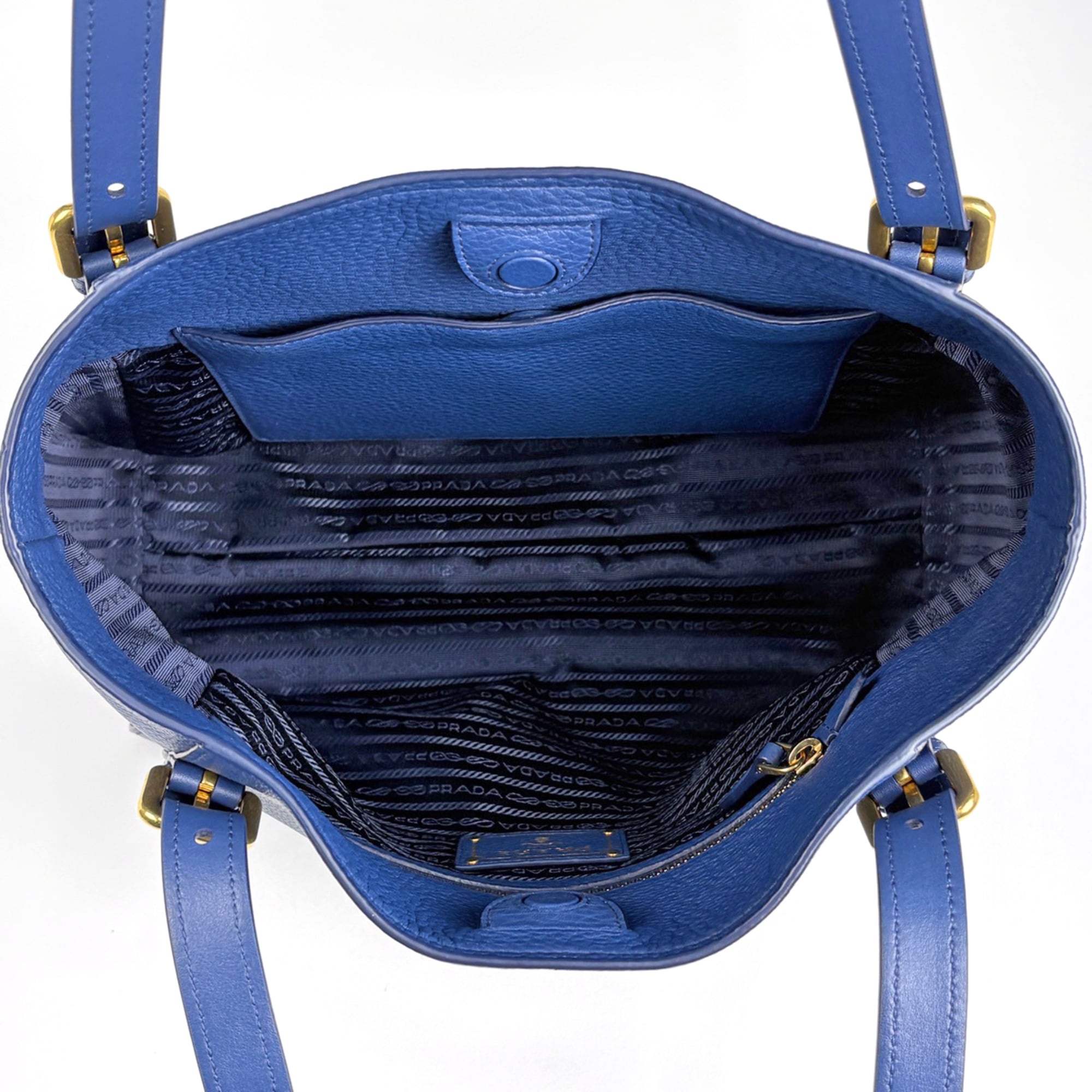 Prada Blue Leather Tote Bag (Pre-Owned)