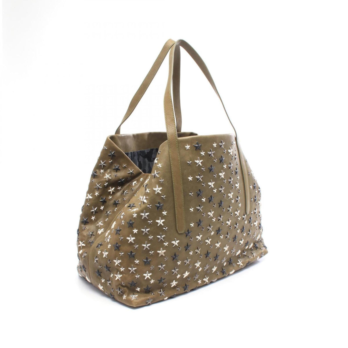 Jimmy Choo Khaki Leather Handbag Tote Bag (Pre-Owned)