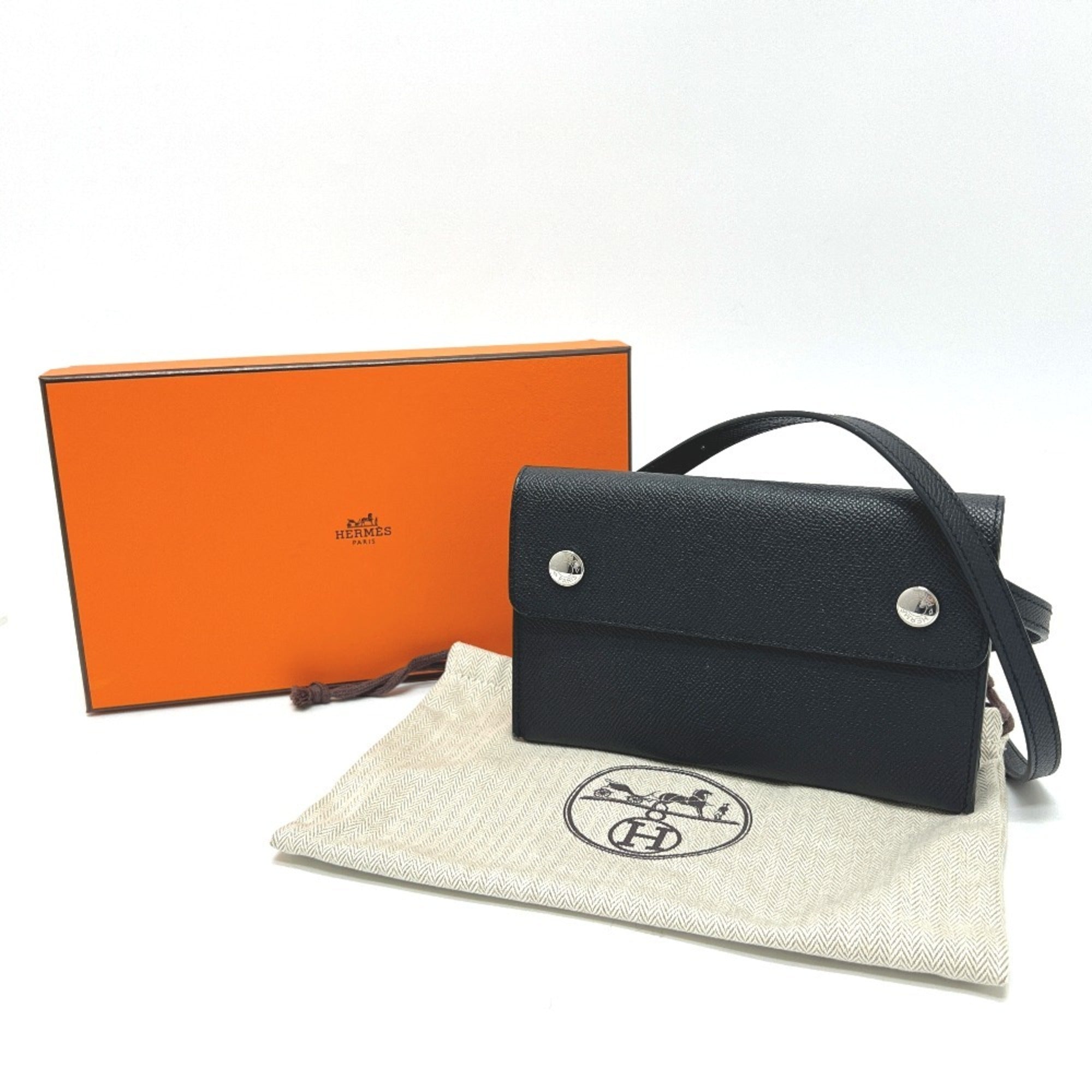 Hermes Black Epsom Leather Shoulder Bag (Pre-Owned)