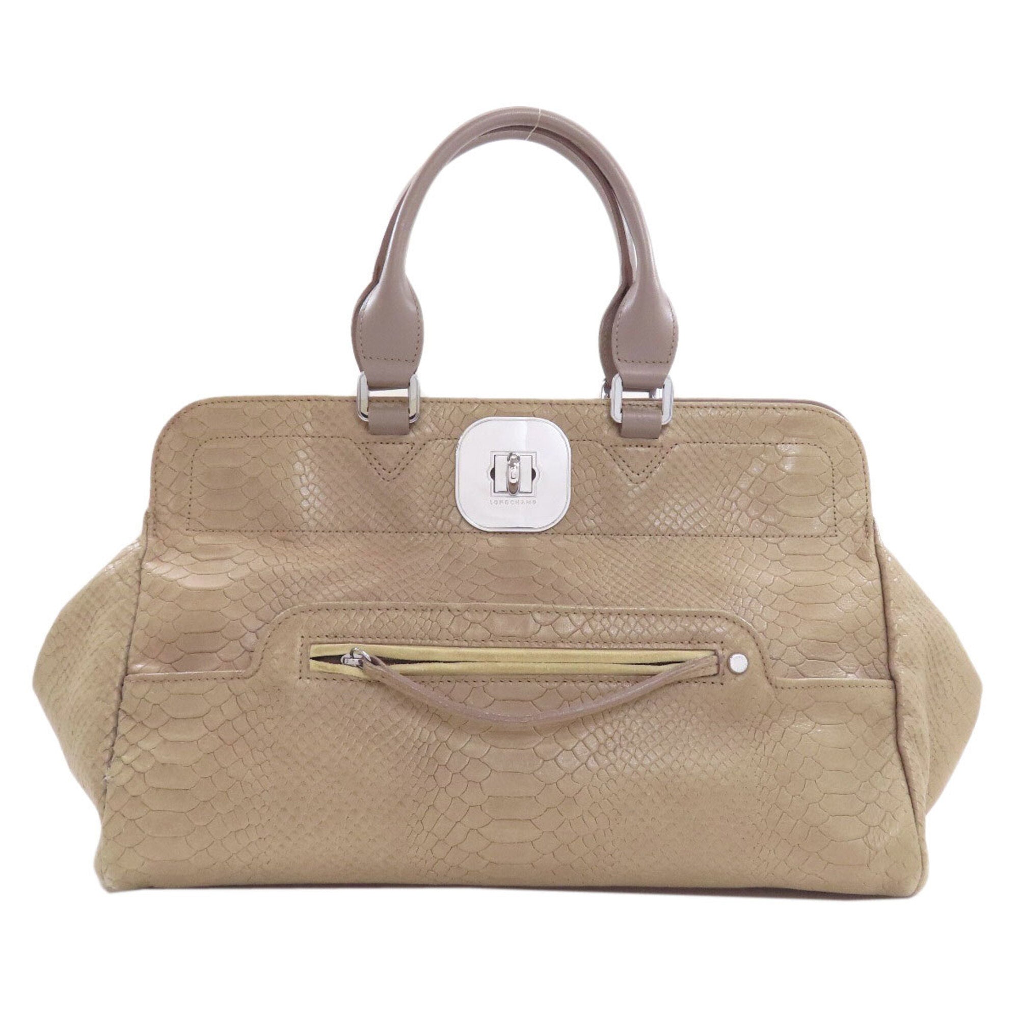 Longchamp Grayish Leather Tote Bag (Pre-Owned)