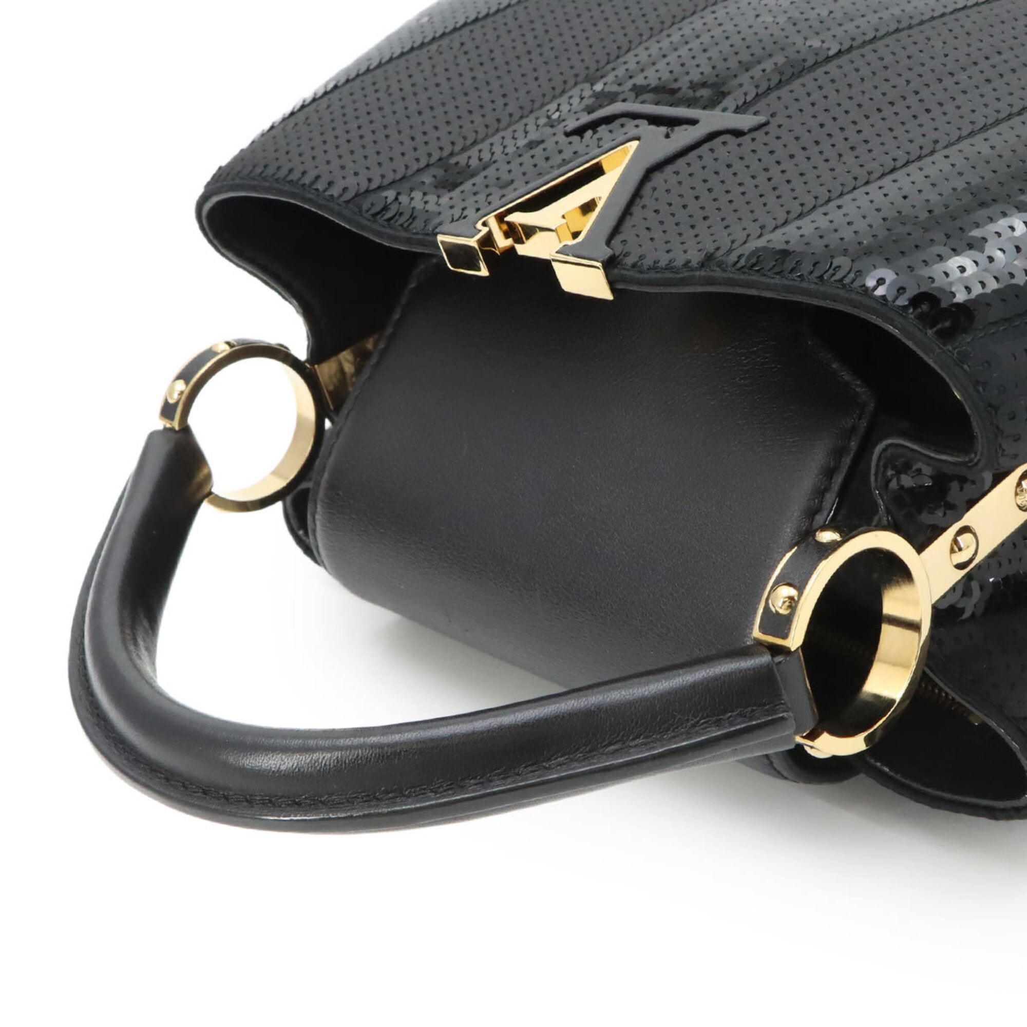 Louis Vuitton Black Spangles Leather Handbag (Pre-Owned)