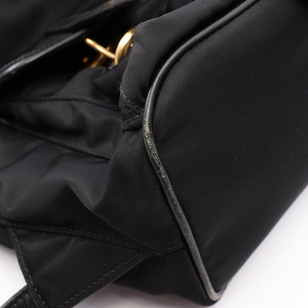 Prada Black Nylon Leather Backpack (Pre-Owned)