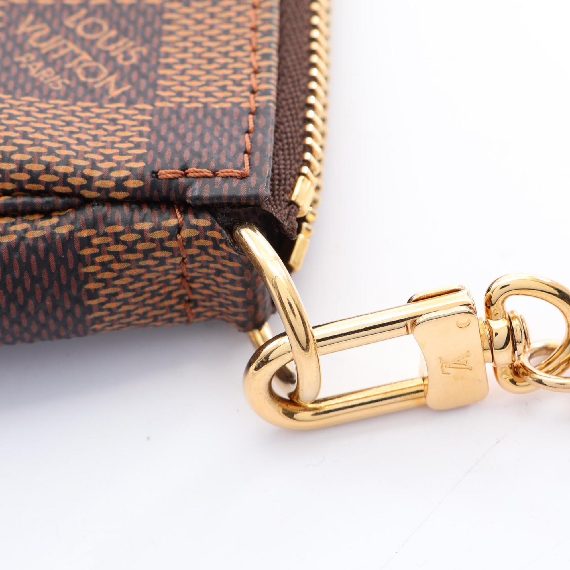 Louis Vuitton Brown Multi-Color Coated Canvas Leather Handbag Pochette (Pre-Owned)