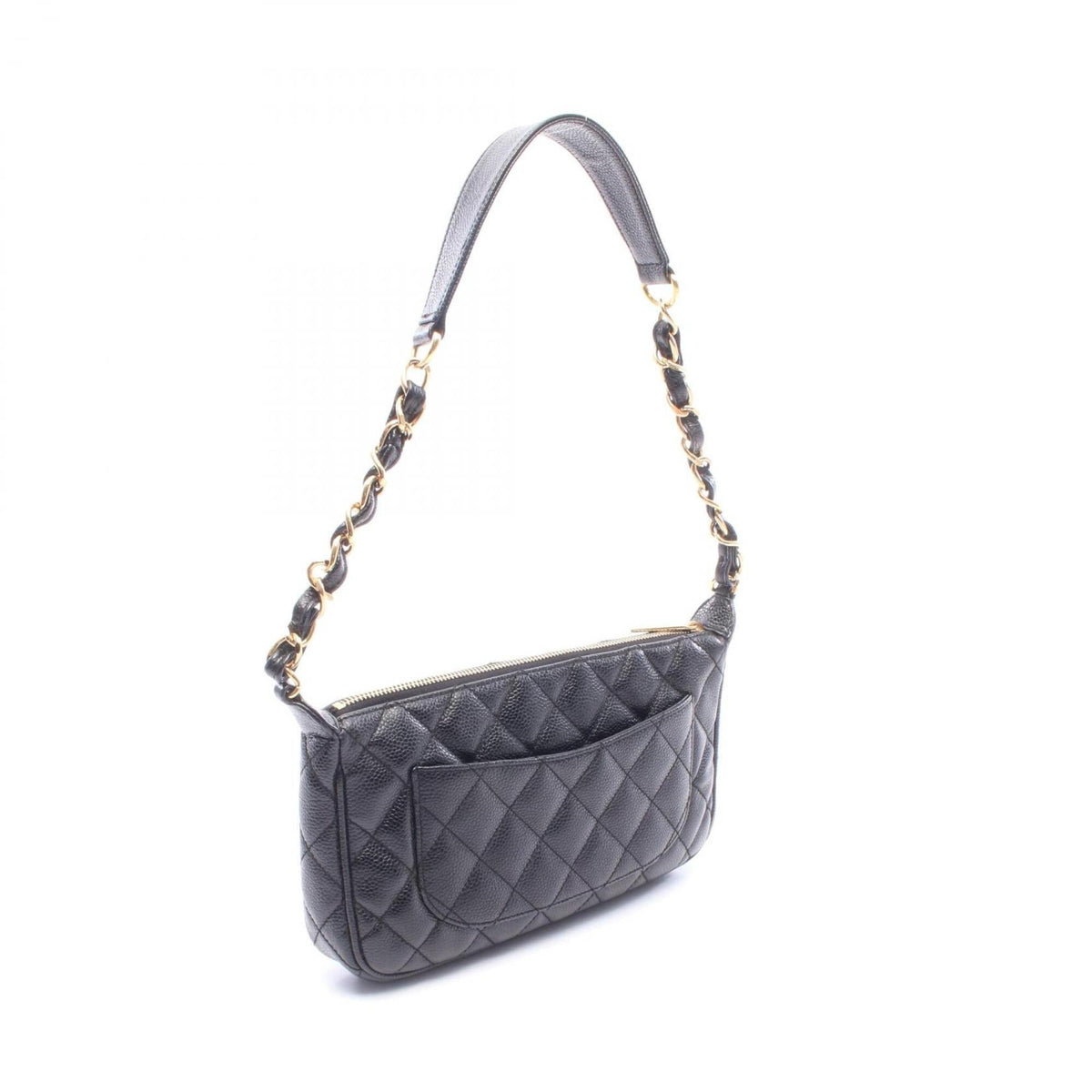 Chanel Black Grained Calfskin Handbag Shoulder Bag (Pre-Owned)