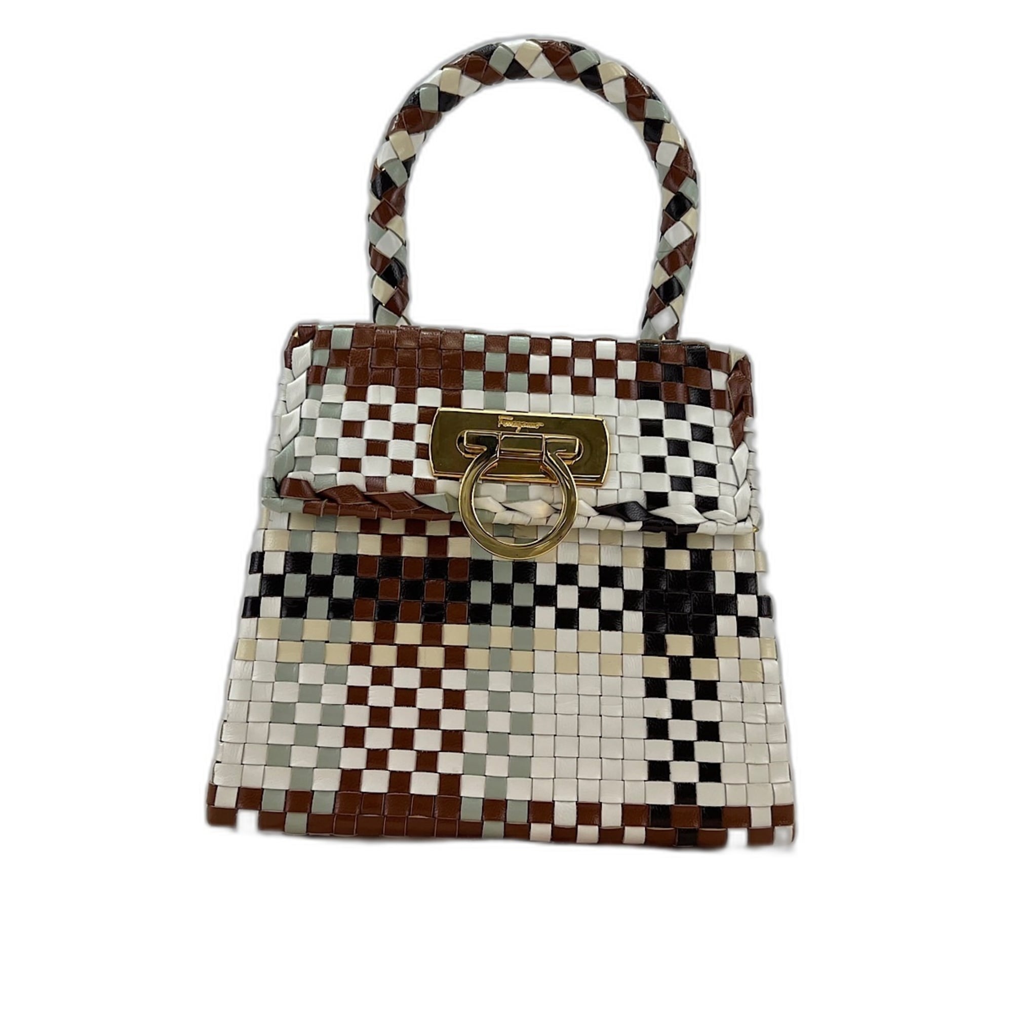 Salvatore Ferragamo Gancini Multi-Color Leather Handbag (Pre-Owned)