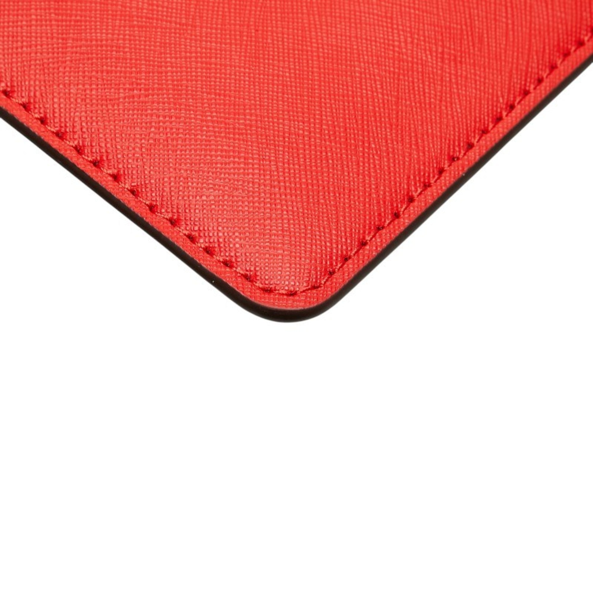 Michael Kors Red Color Leather Clutch Bag (Pre-Owned)