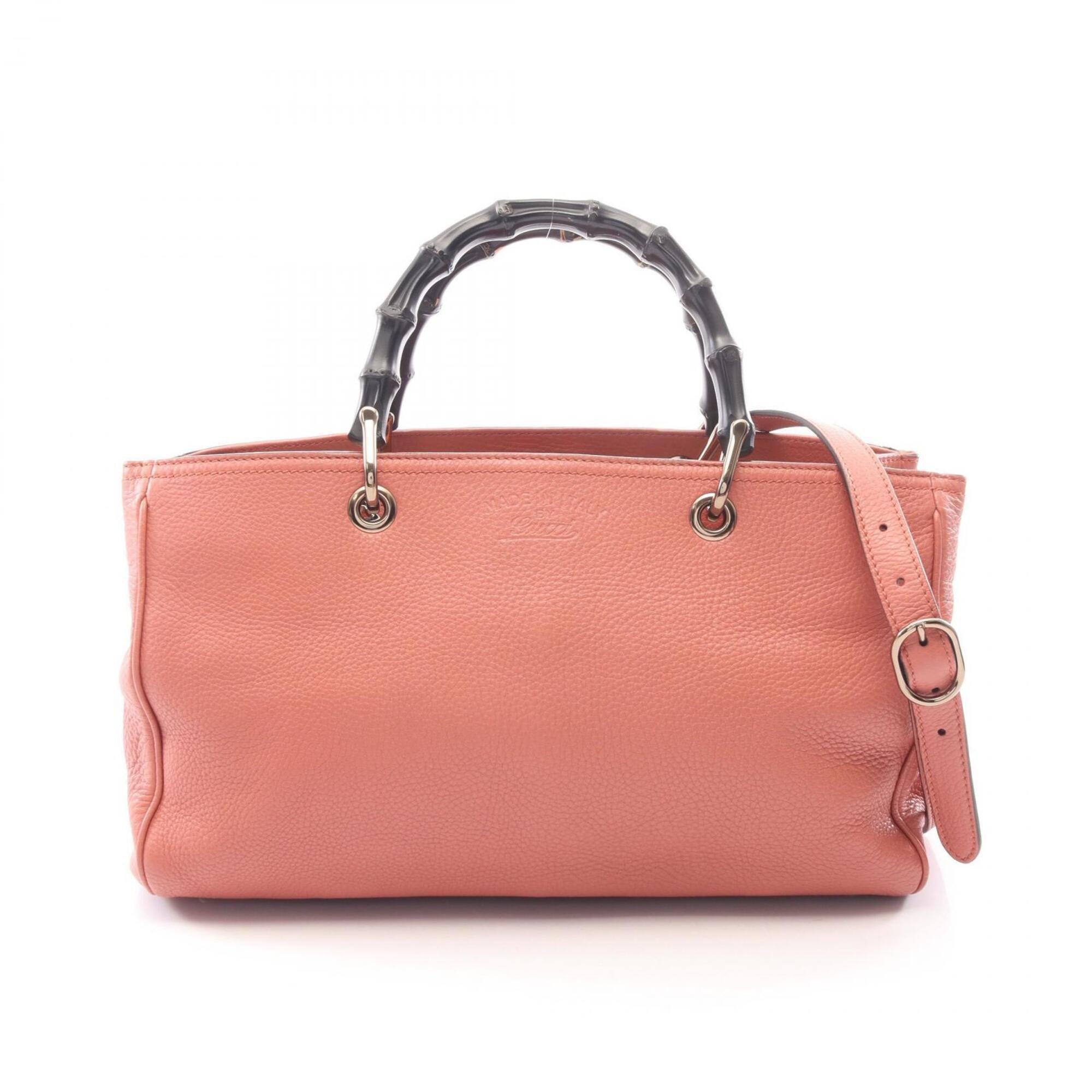 Gucci Black Pink Leather Handbag Tote Bag (Pre-Owned)