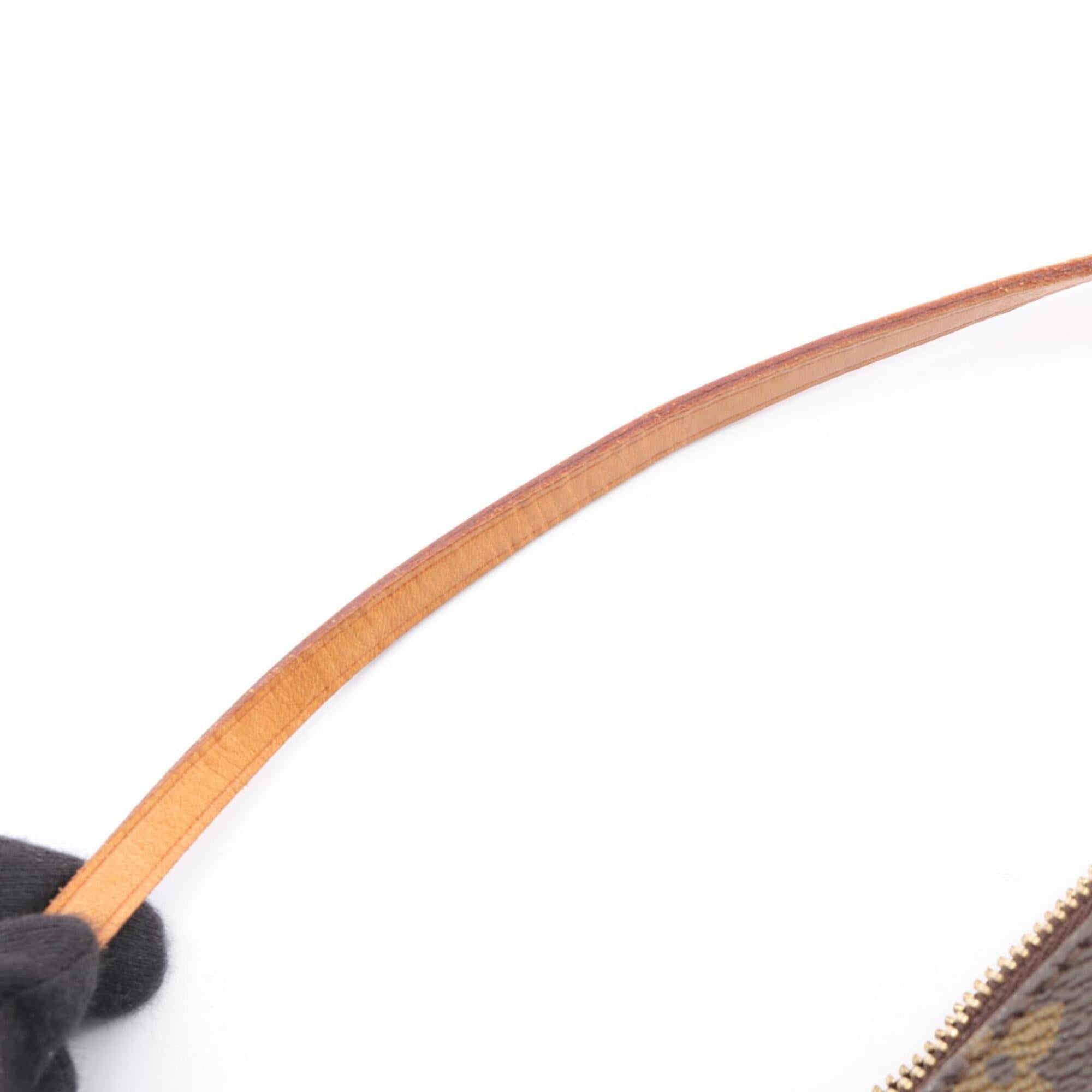 Louis Vuitton Brown Khaki Coated Canvas Leather Handbag Pochette (Pre-Owned)
