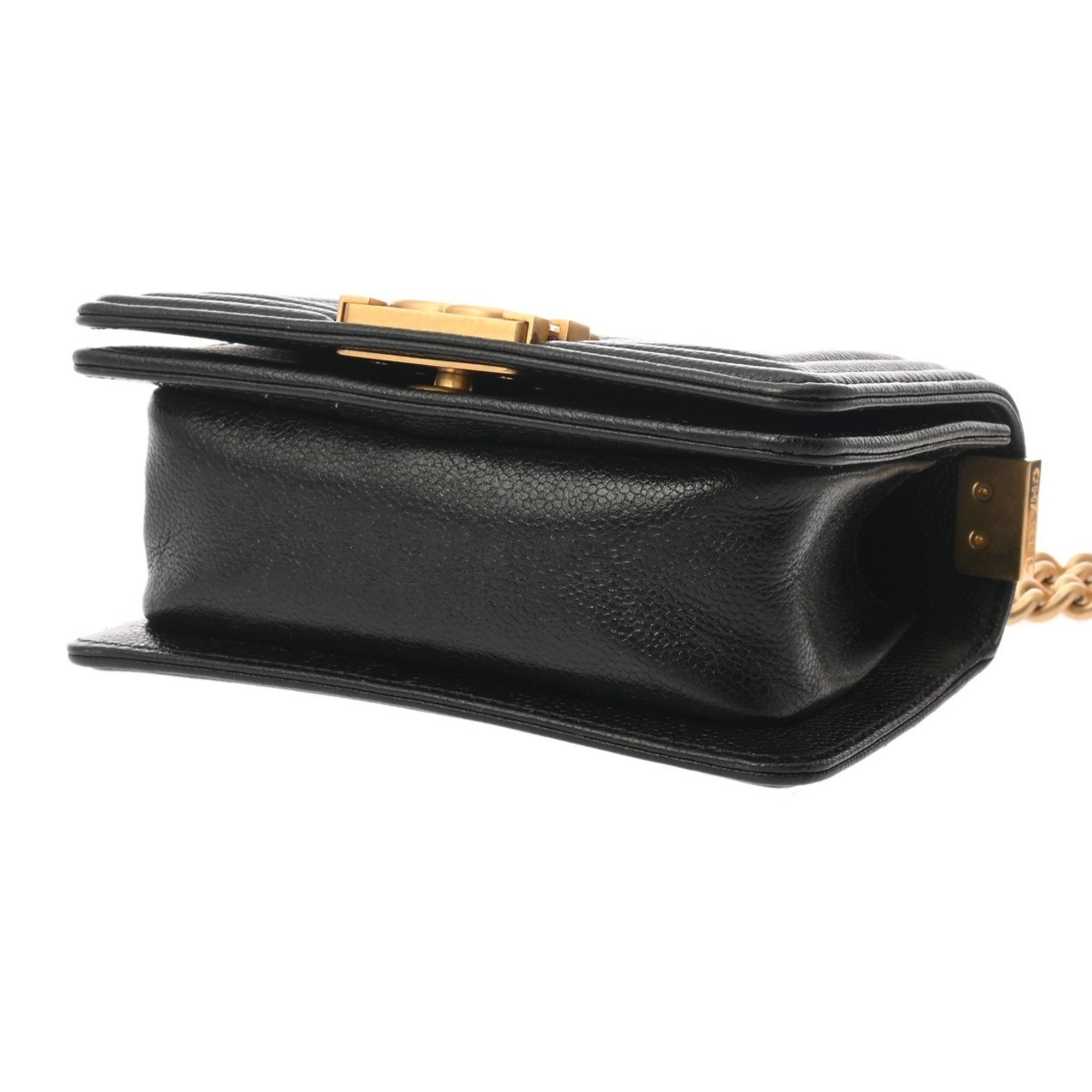 Chanel Black Grained Calfskin Shoulder Bag (Pre-Owned)