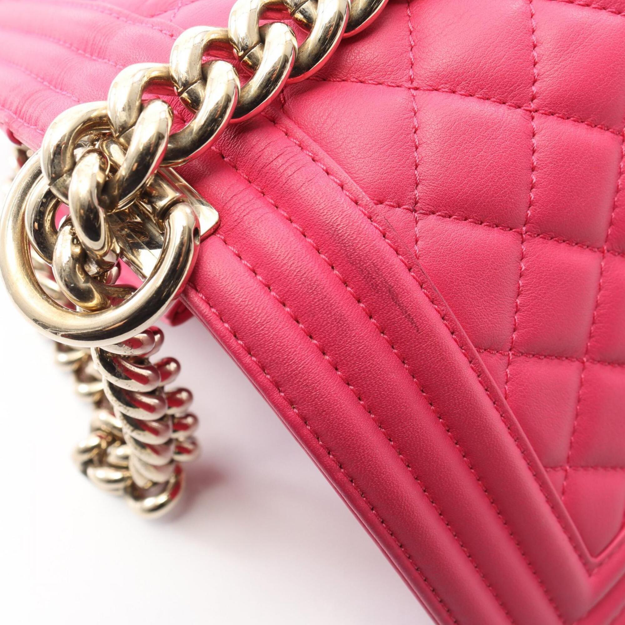 Chanel Pink Leather Handbag Shoulder Bag (Pre-Owned)