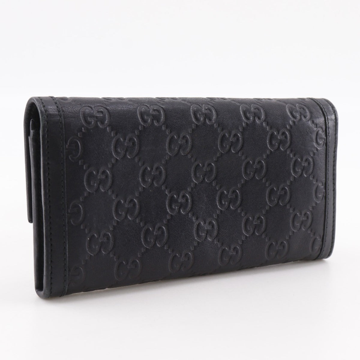 Gucci Black Leather Long Wallet (Bi-Fold) (Pre-Owned)