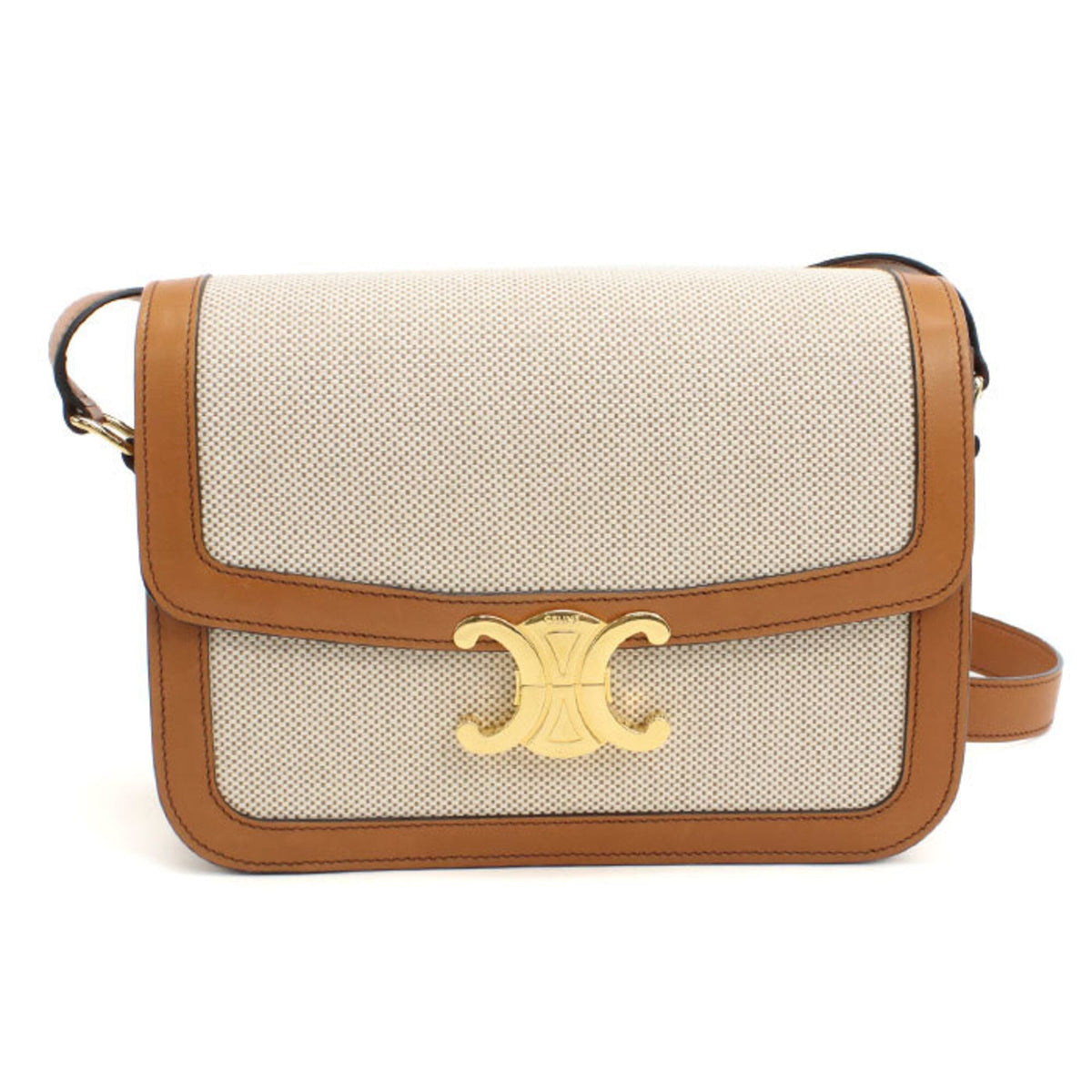 Celine Ivory Leather Jacquard Shoulder Bag (Pre-Owned)