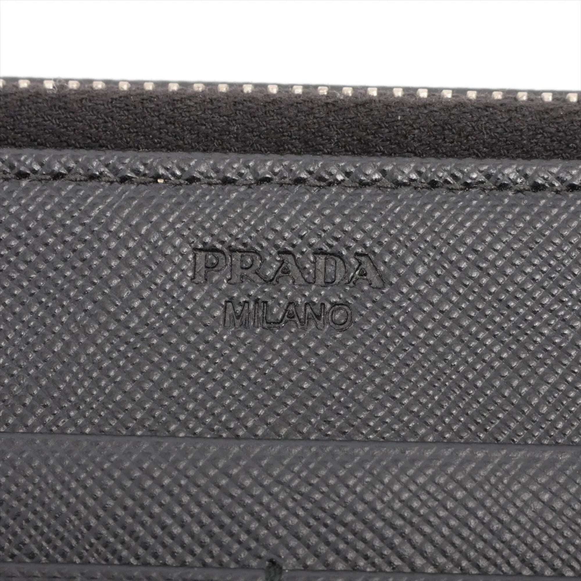 Prada Saffiano Black Saffiano Long Wallet (Bi-Fold) (Pre-Owned)