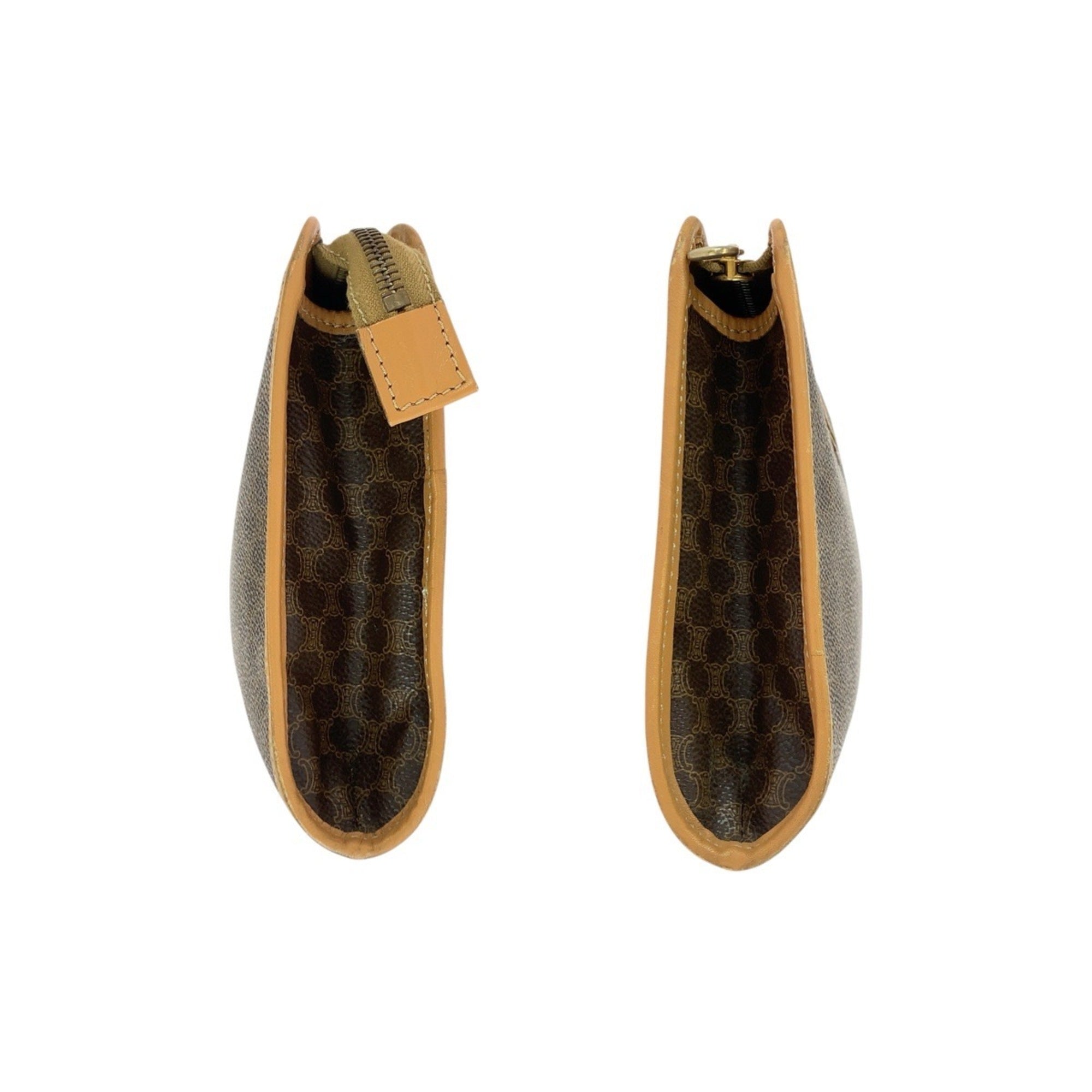 Celine Brown Pvc Leather Clutch Bag (Pre-Owned)