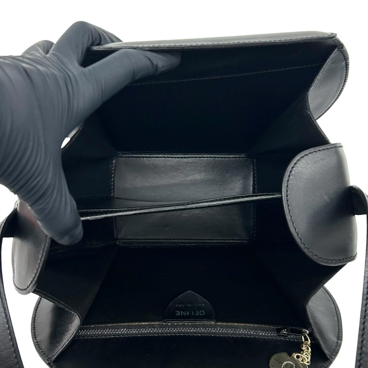 Celine Black Leather Pochette Shoulder Bag (Pre-Owned)