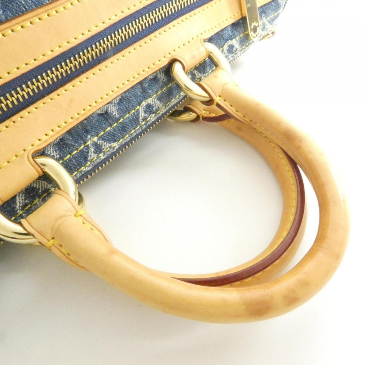 Louis Vuitton Blue Monogram Monogram Denim Denim Canvas Boston Bag (Pre-Owned)