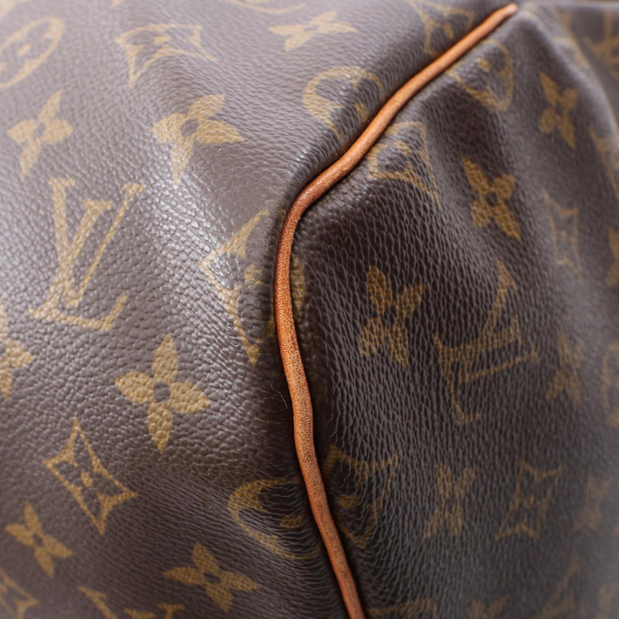 Louis Vuitton Brown Monogram Coated Canvas Leather Boston Bag Handbag (Pre-Owned)