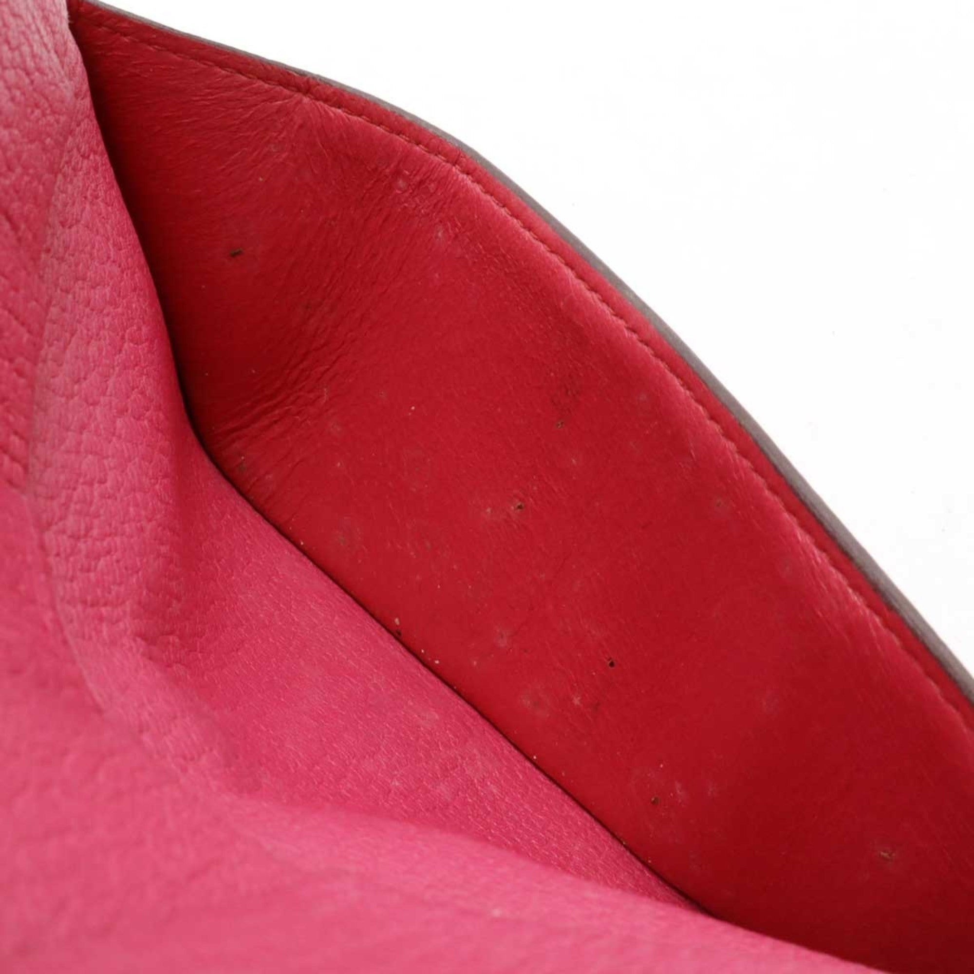 Hermes Pink Leather Long Wallet (Tri-Fold) (Pre-Owned)