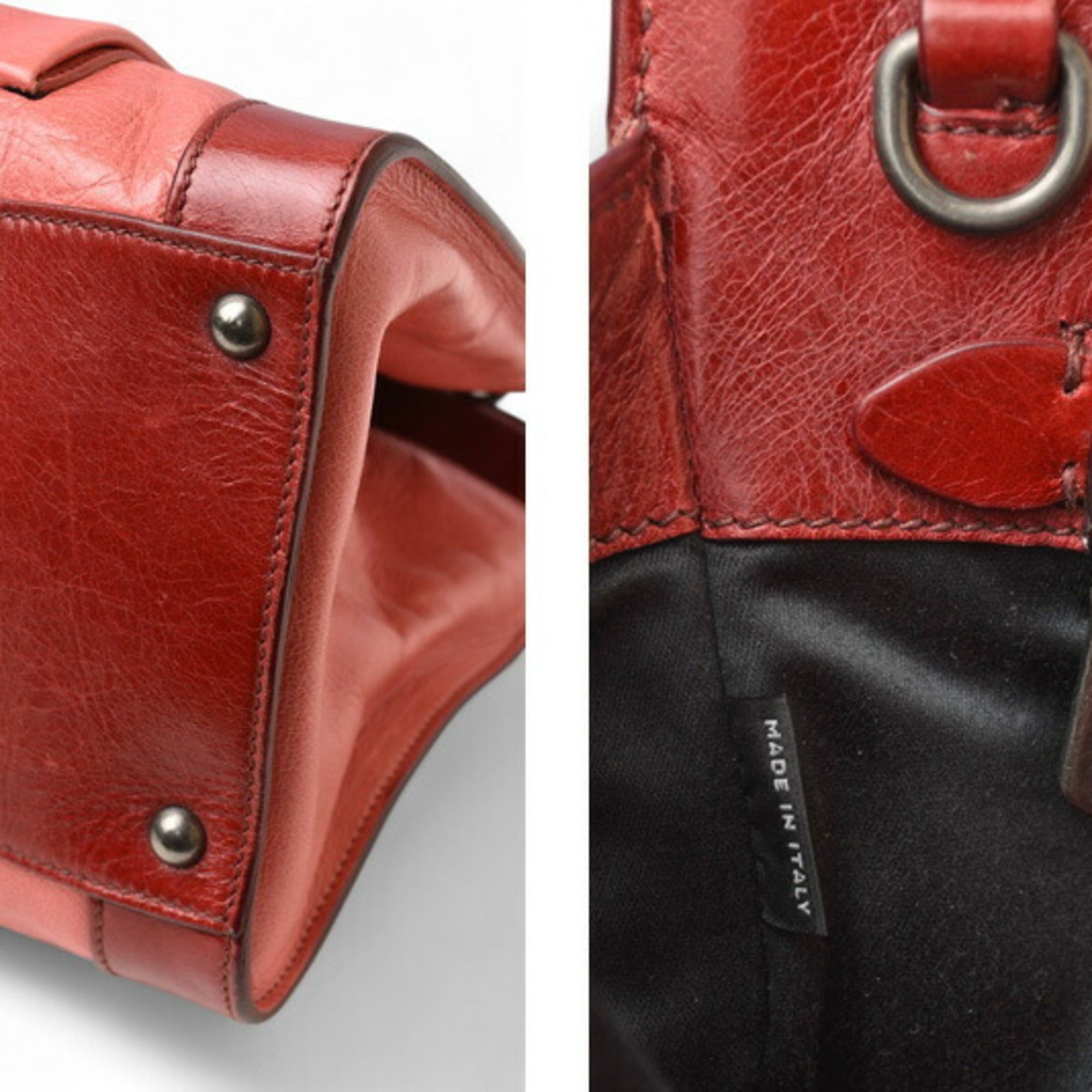 Miu Miu Leather Handbag Shoulder Bag Tote Bag (Pre-Owned)